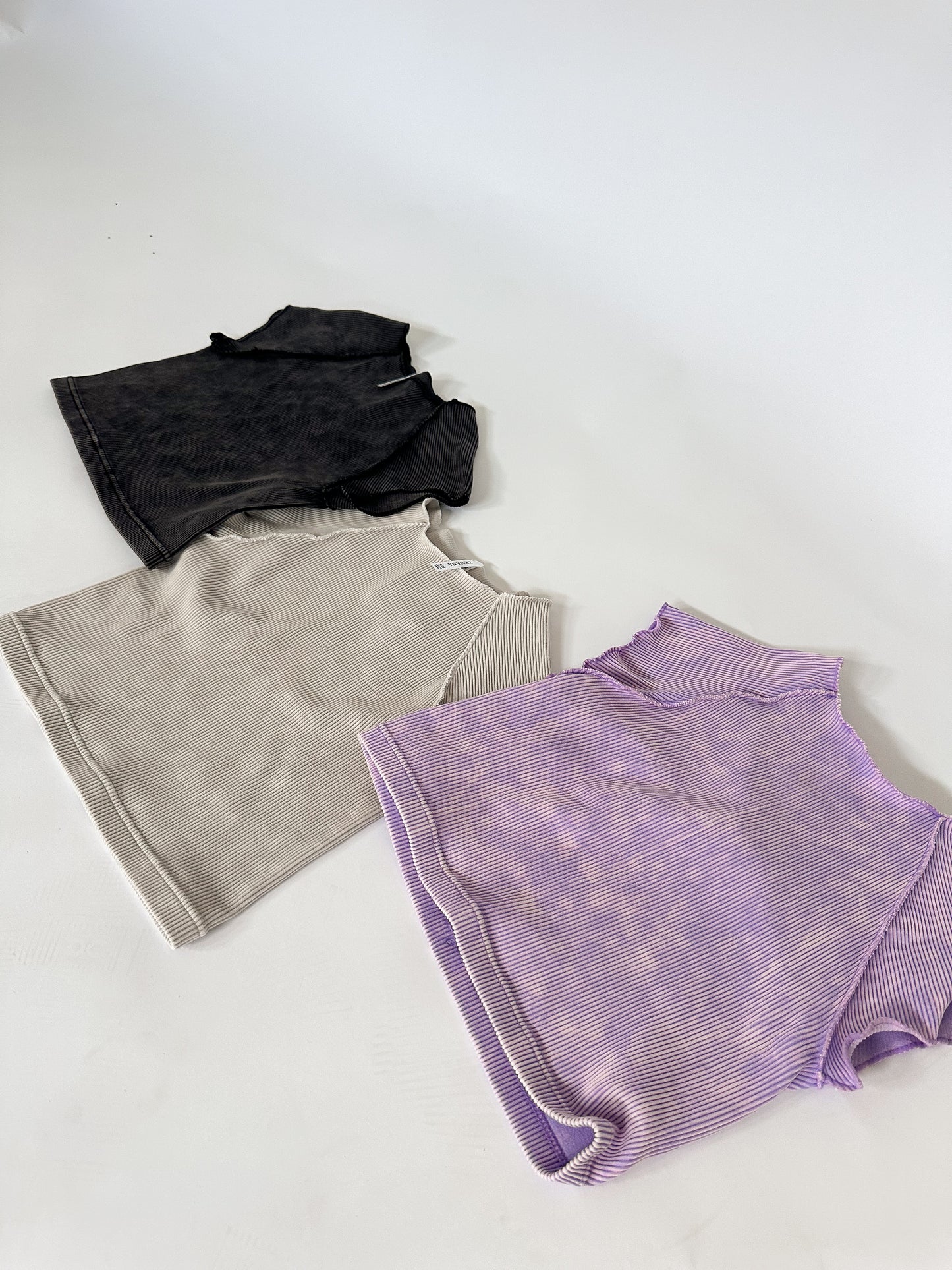 Stone Washed Ribbed Seamless Top