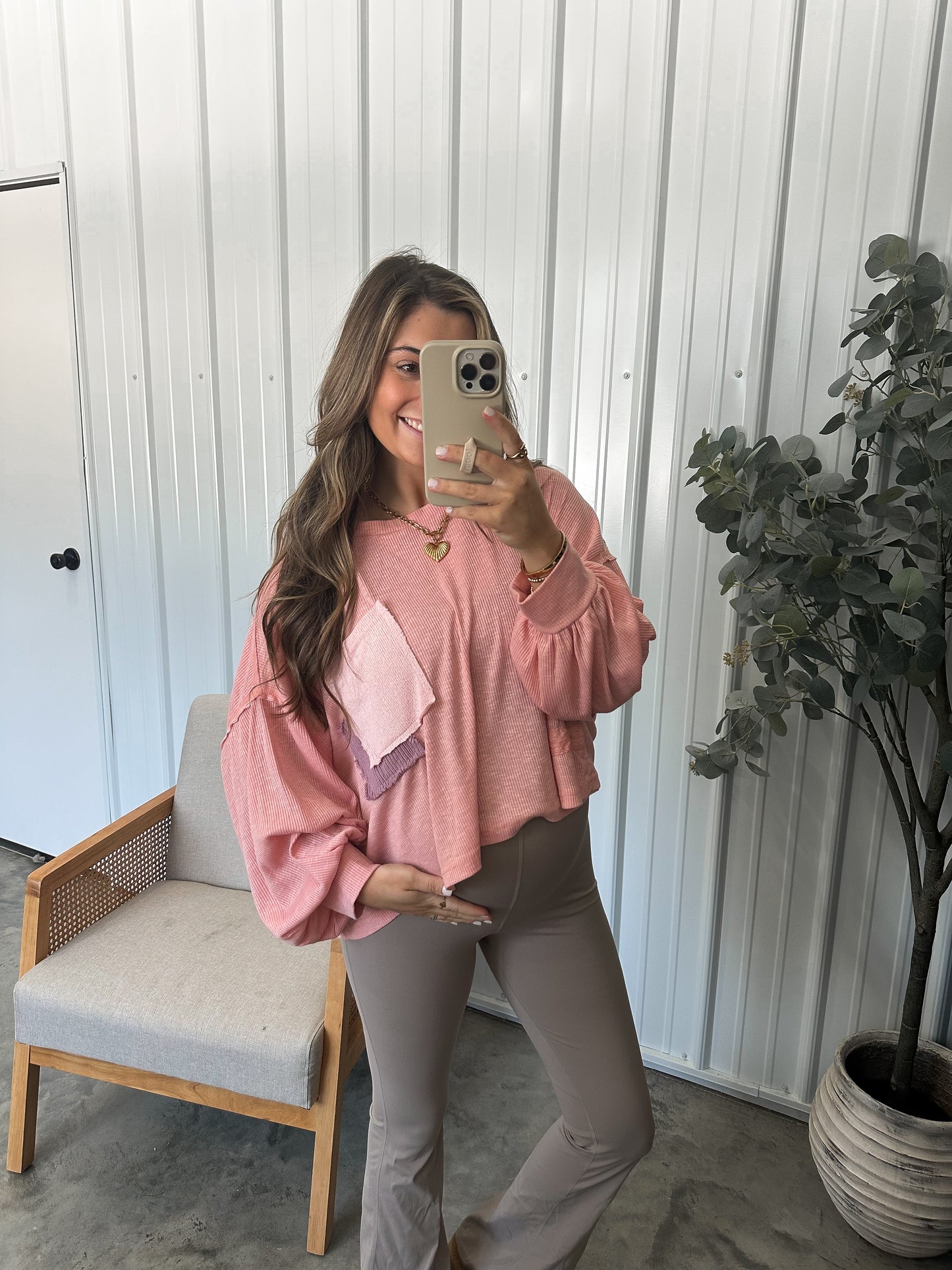 Balloon Sleeve Pullover- Strawberry Pink