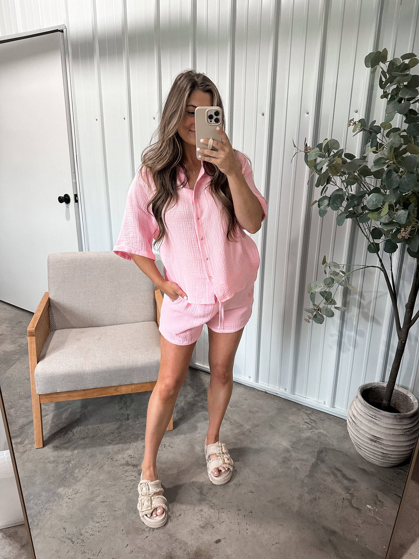 Beachy Gauze Set - Baby Pink