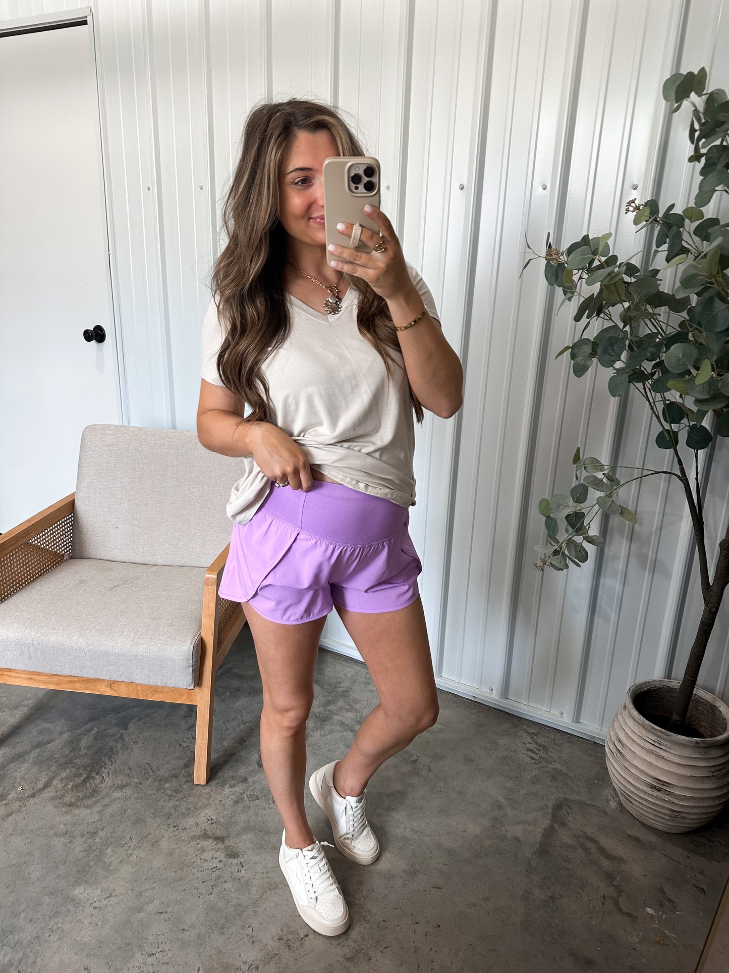 Live Freely Athletic Shorts- *indigo*