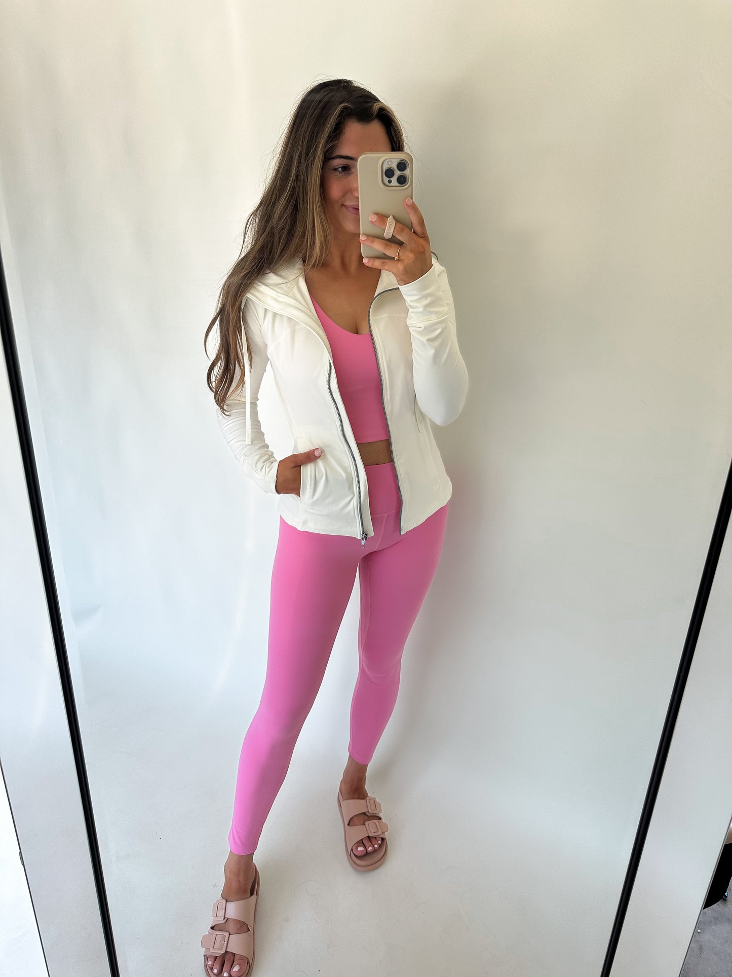 Performance Hooded Activewear Jacket- white