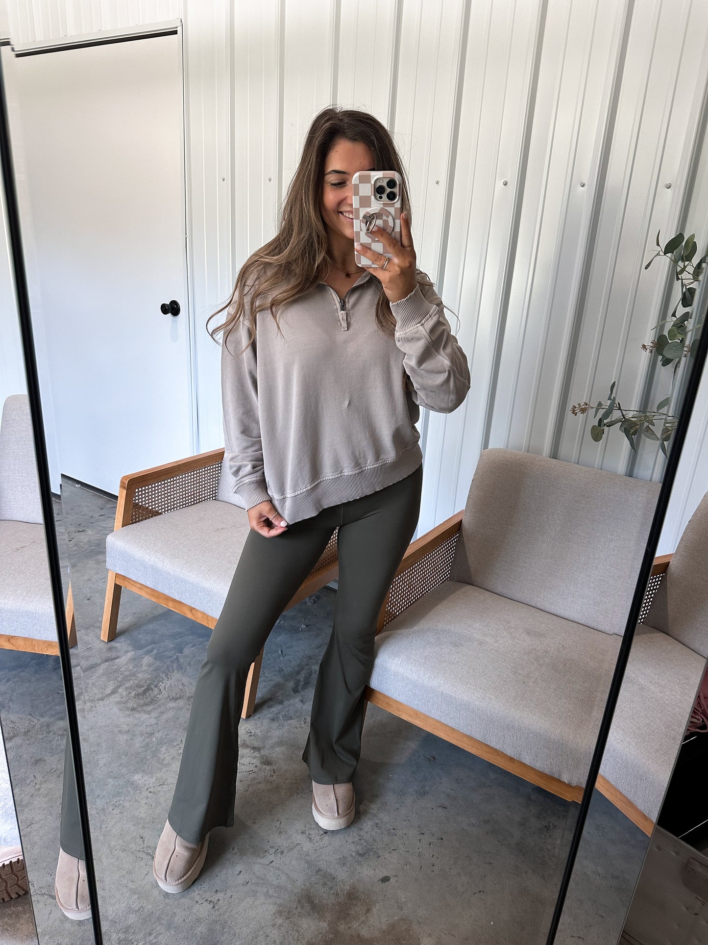 Crossover Olive Flare Leggings **RESTOCK**