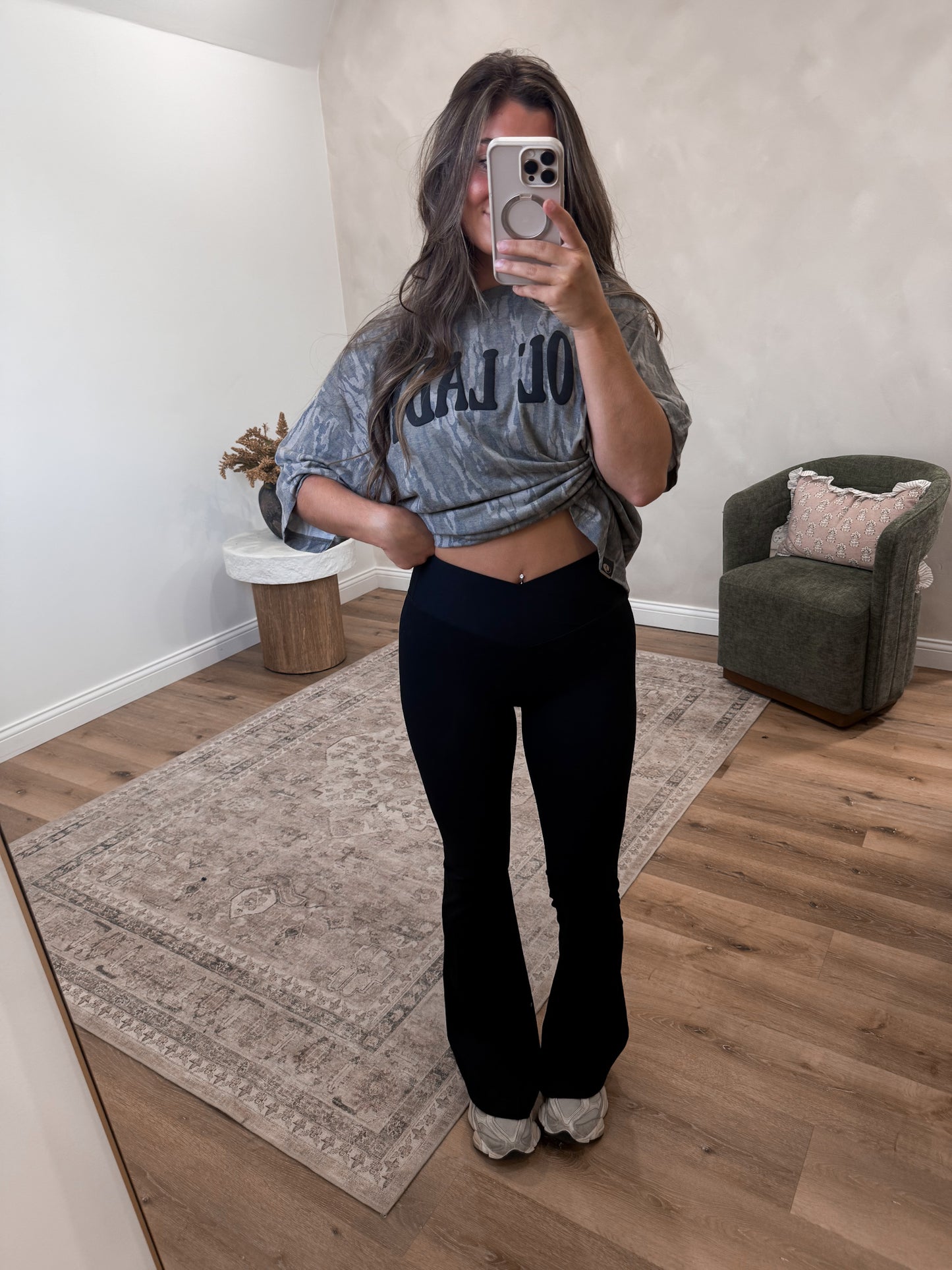 Crossover butter Flare Leggings - black