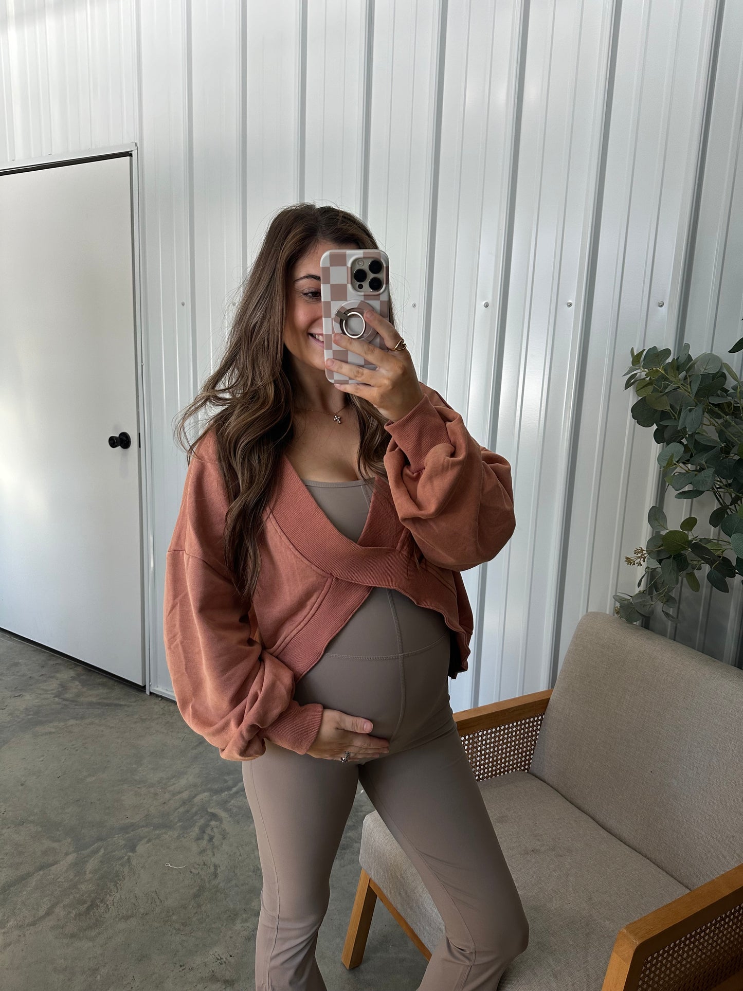 Chandler Cross Pullover -Terracotta