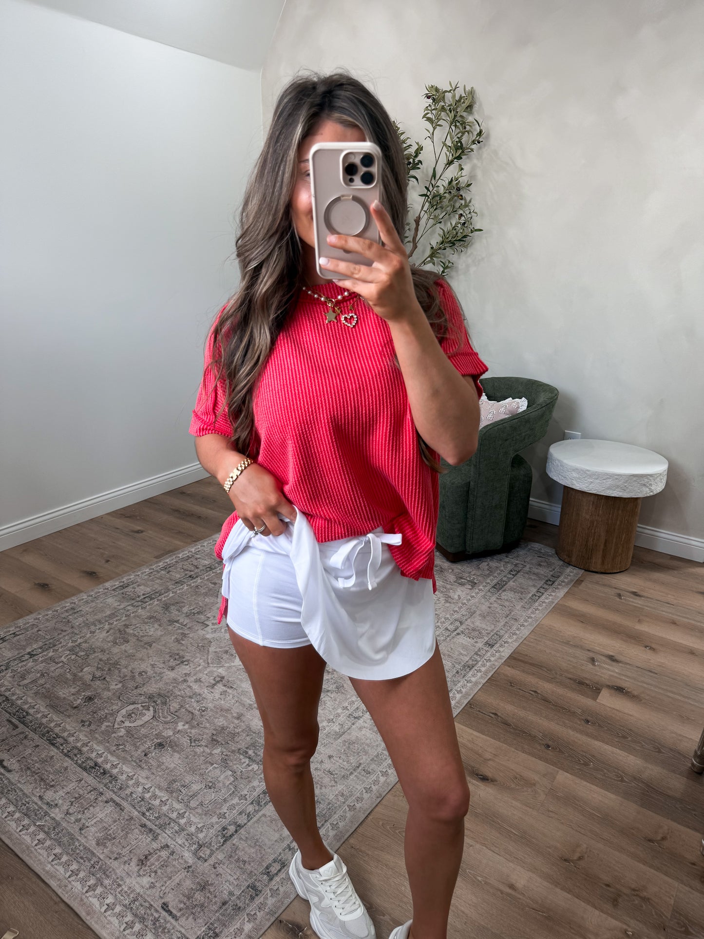 Remi Ruffle Hem Tennis Skirt - white