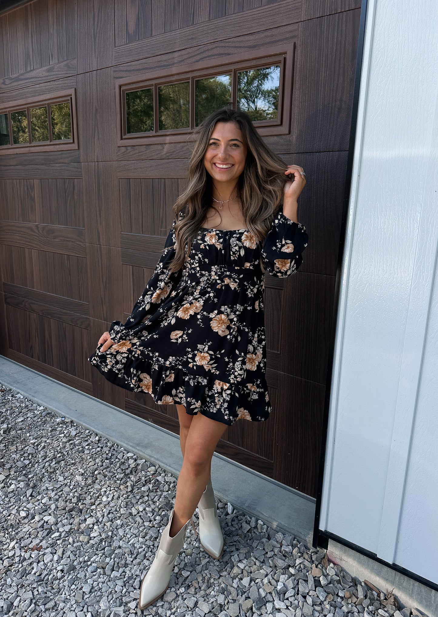Ava Floral Long Sleeve Mini Dress
