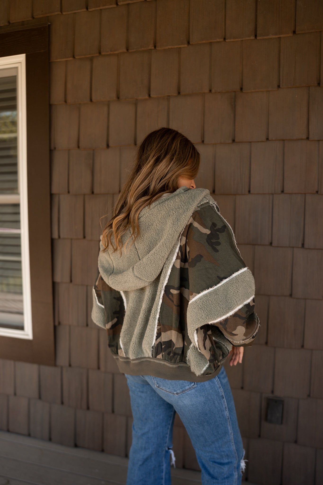 Washed Vintage Camo With Fleece Jacket - olive
