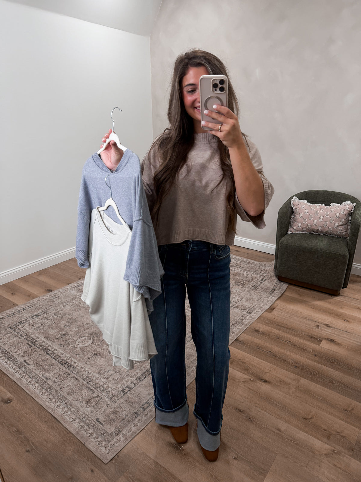 Clementine Mock Neck Boxy Sweater - bone