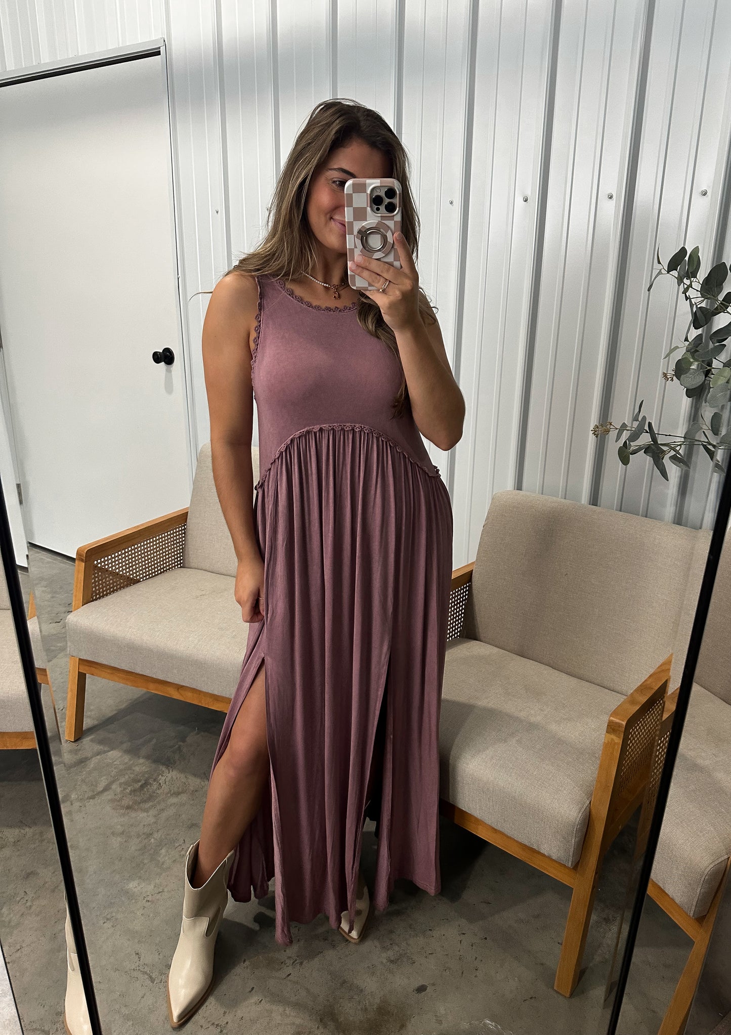 Date Night Knit Maxi - Plum