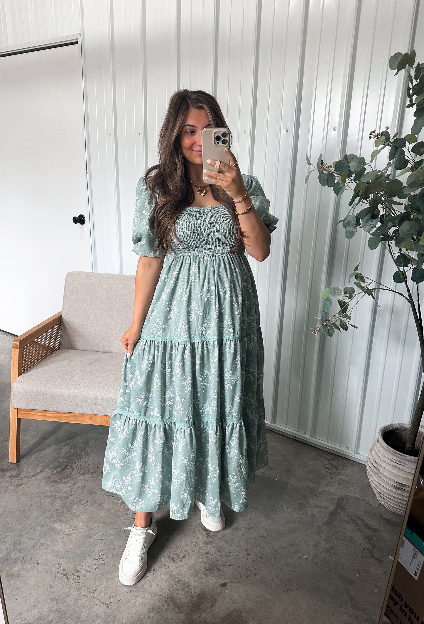 Seaglass Smocked Maxi Dress