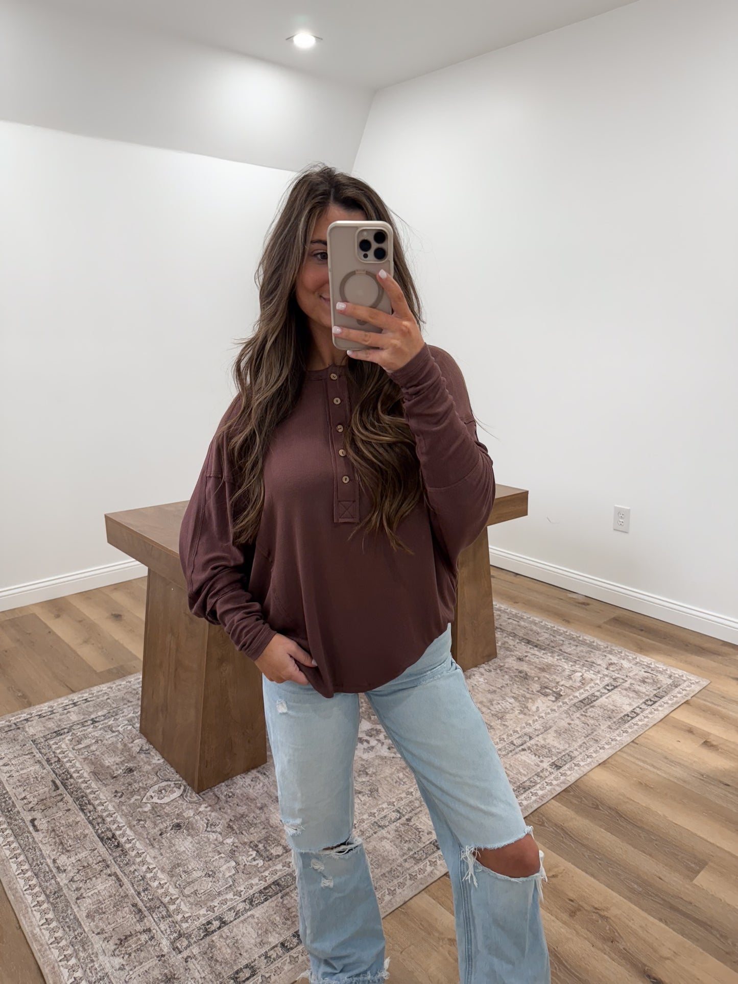 Chocolate Henley top