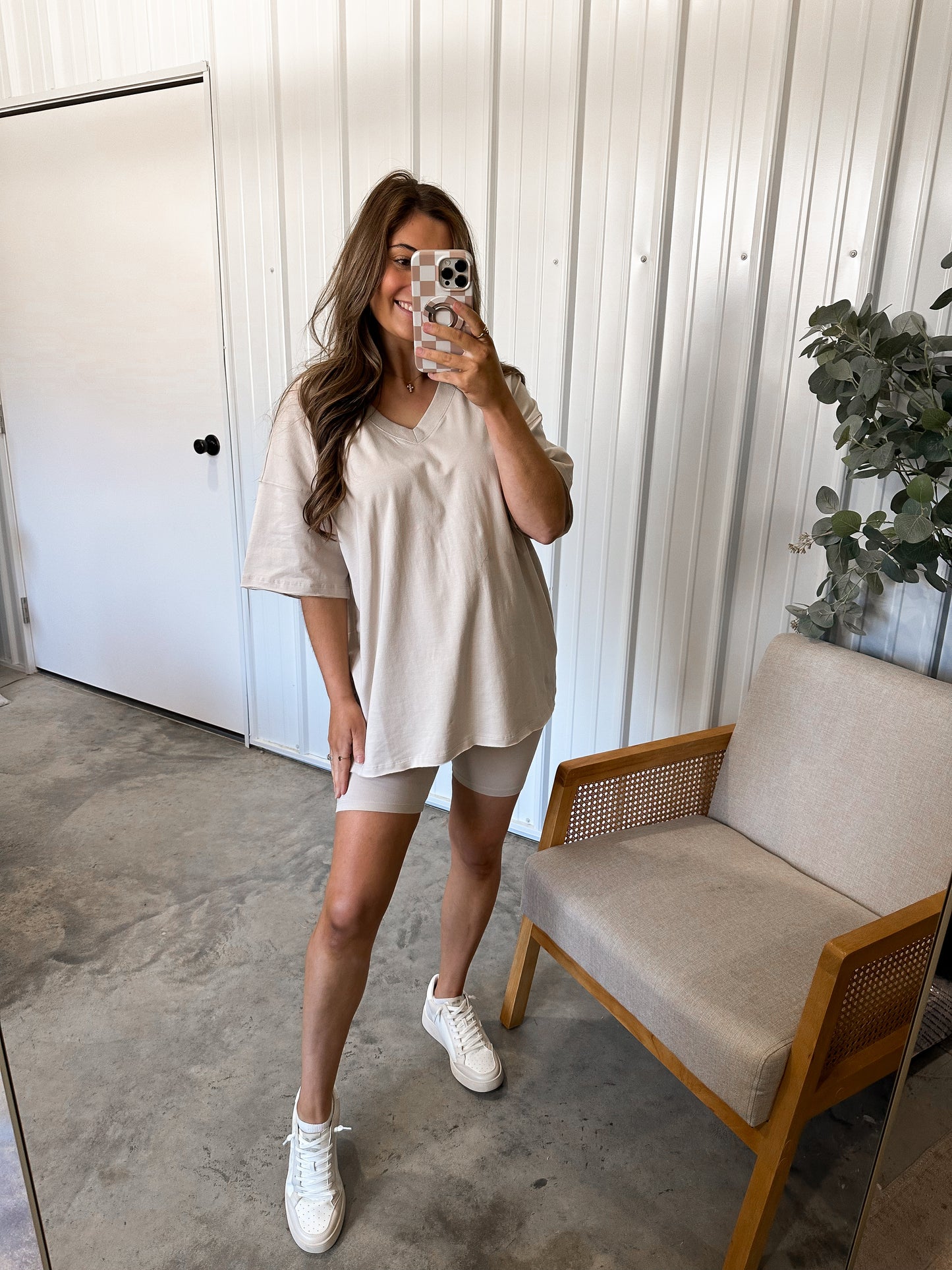 The Go To Biker Short Set - Sand Beige