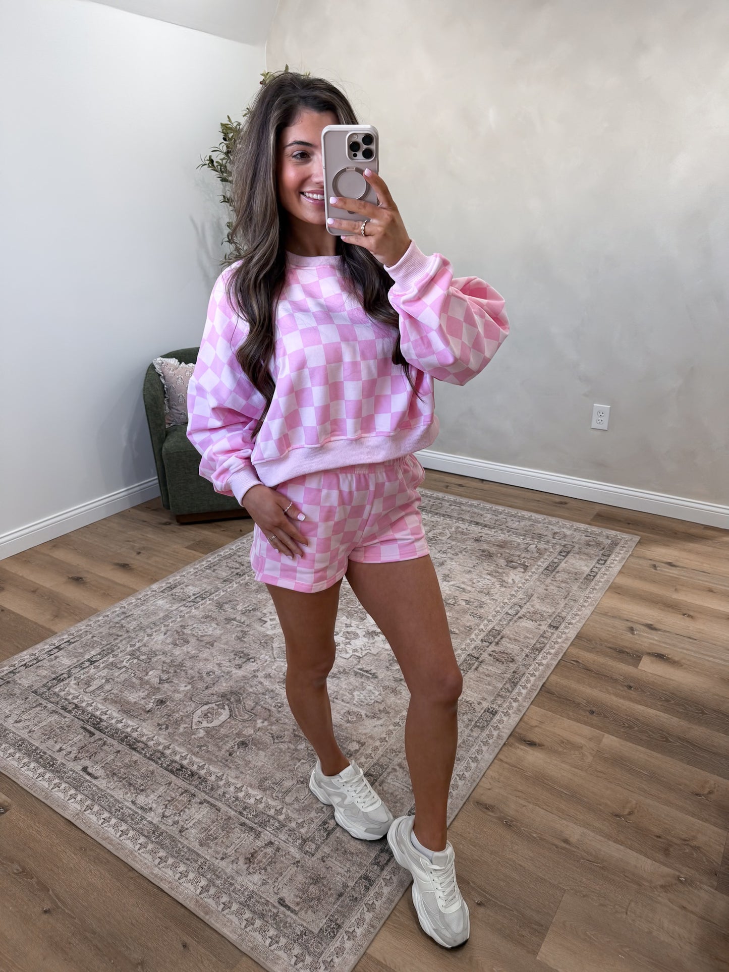 The Camryn Checkered Set - pink
