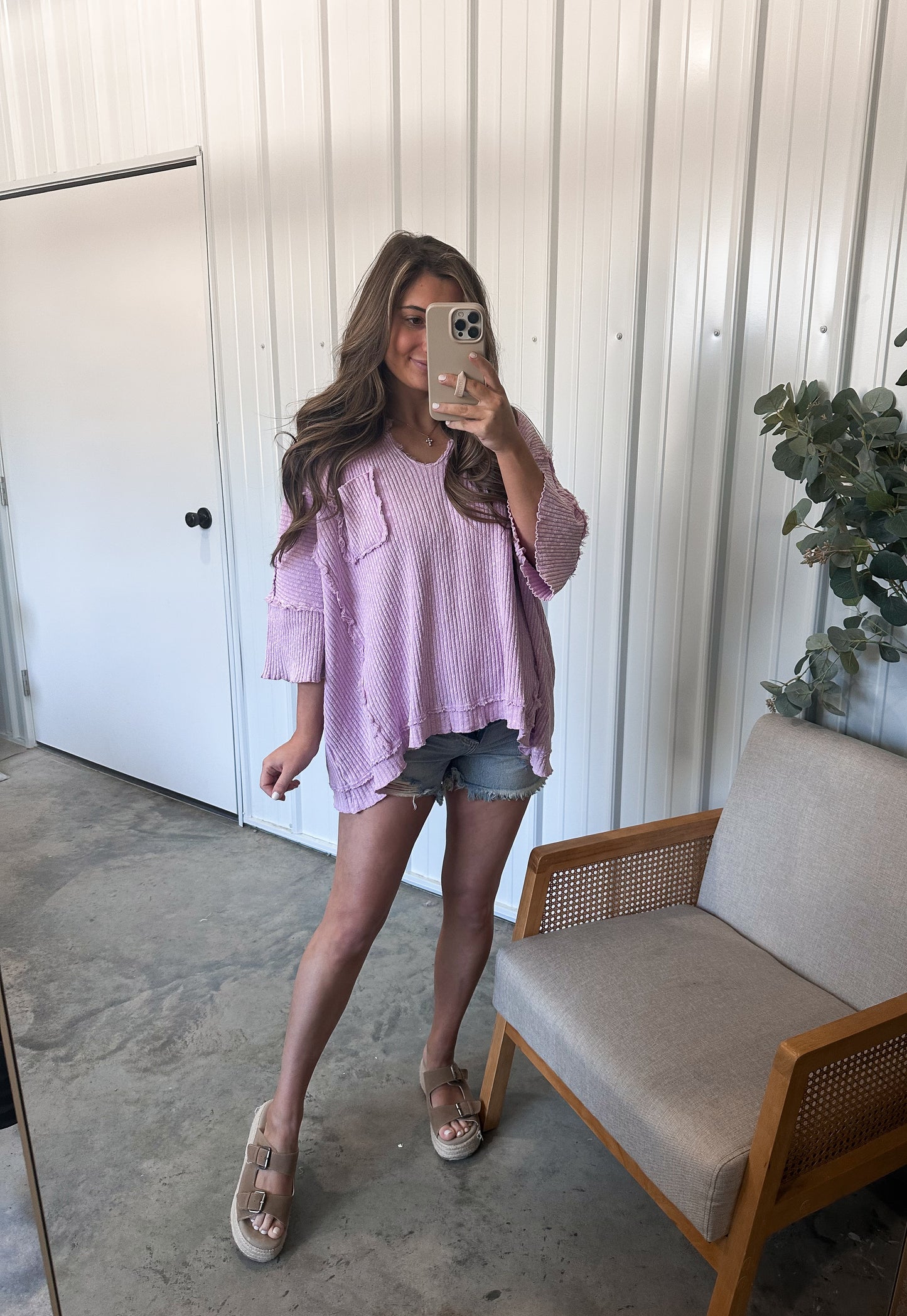 Kenedy Relaxed Fit Top- Lilac Pink