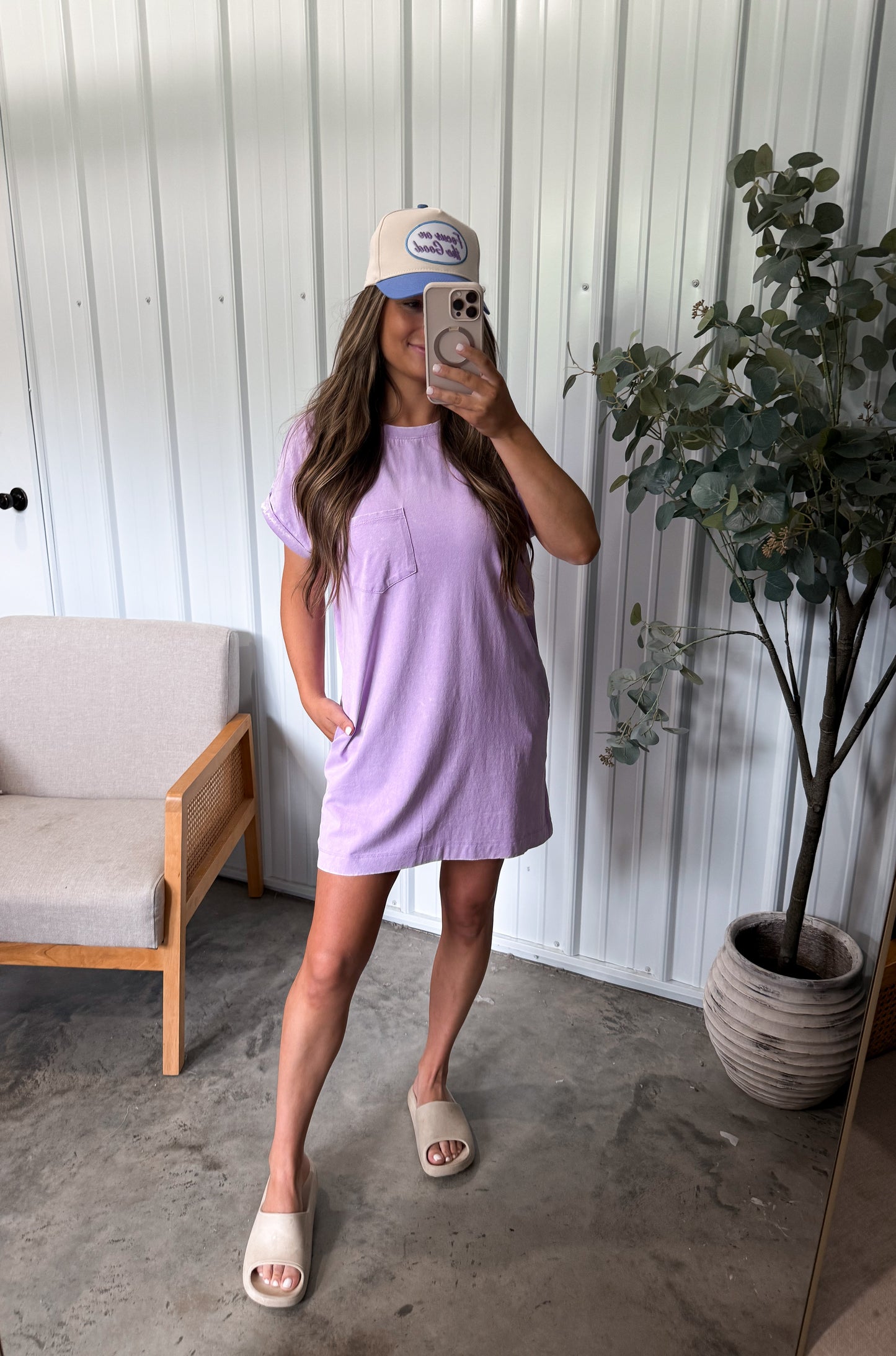 Everyday Tshirt Dress- Bright Lavender