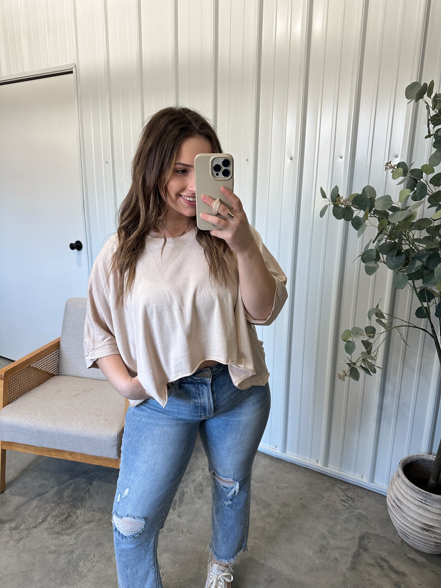 Lightweight Dolman Tee- Sand