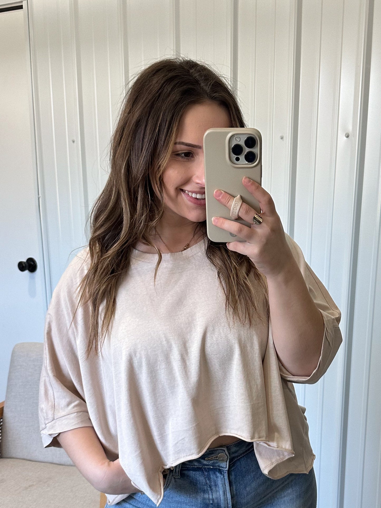 Lightweight Dolman Tee- Sand