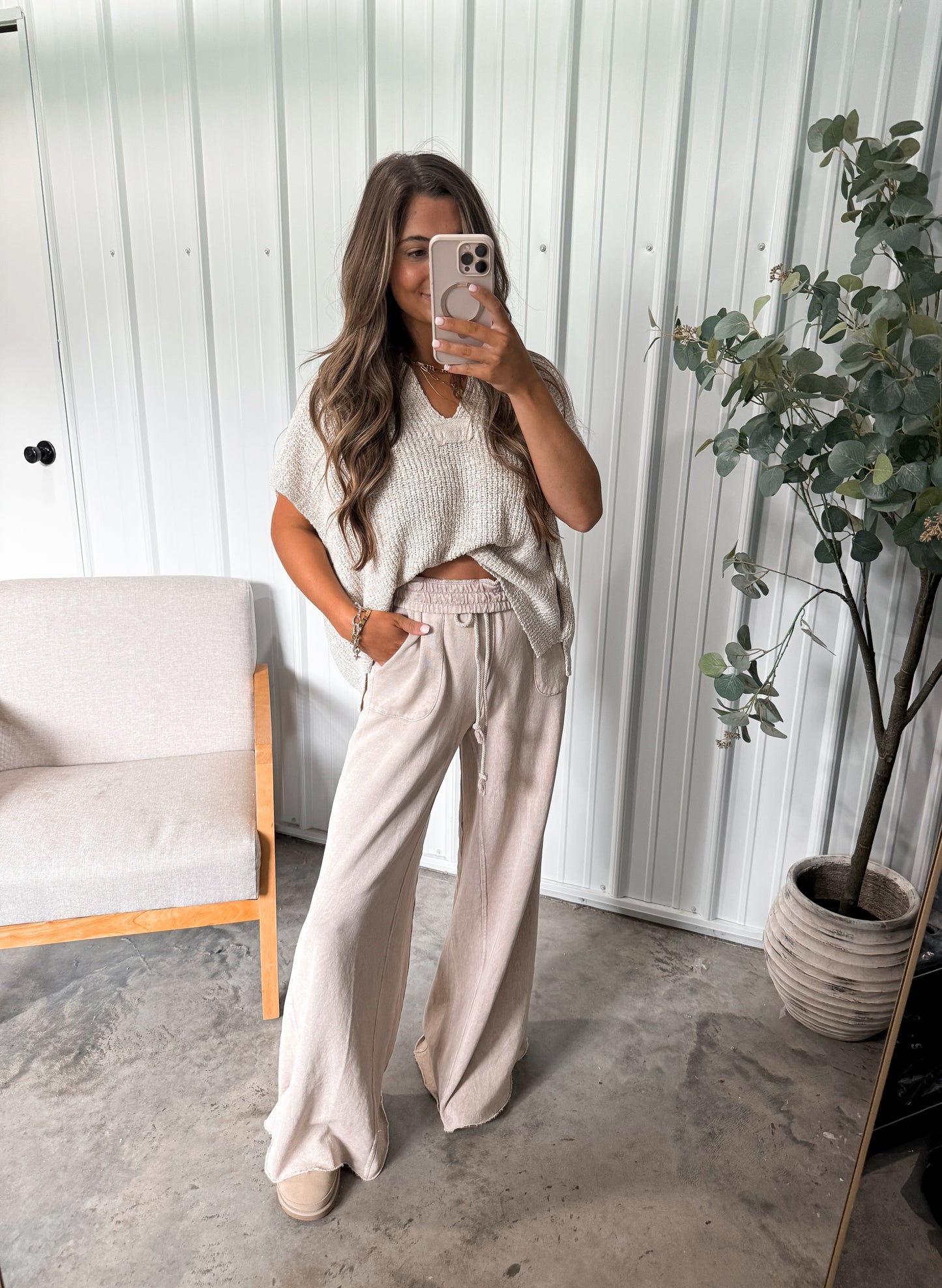 Everyday Knit Tee- sand beige *restock!