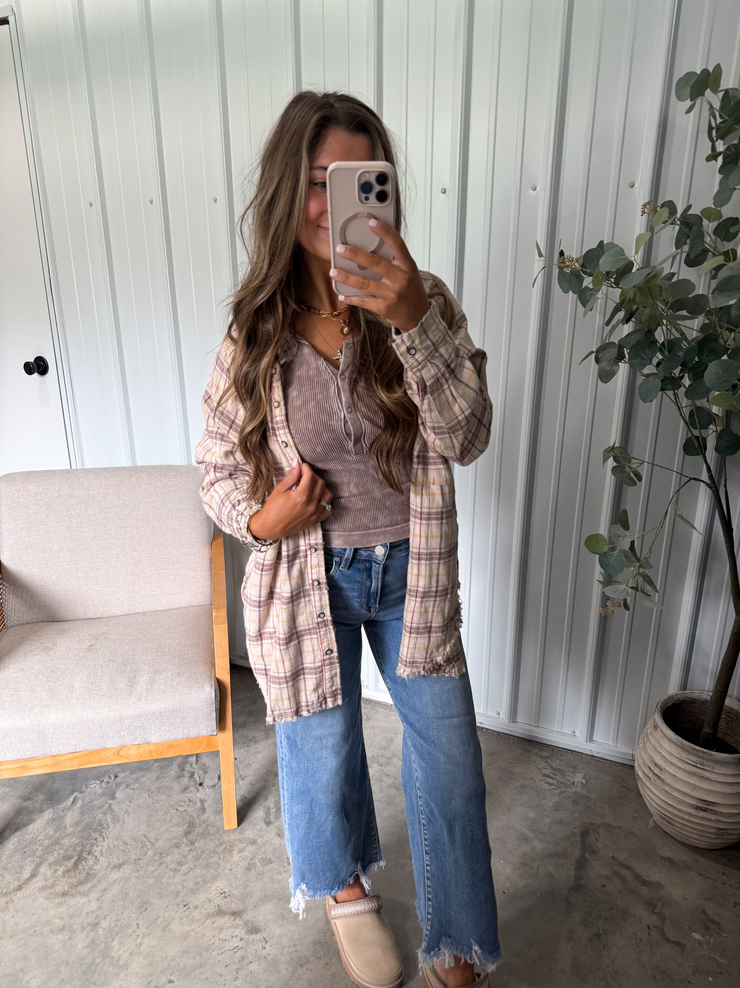 Pria Plaid Button Down- 2 colors