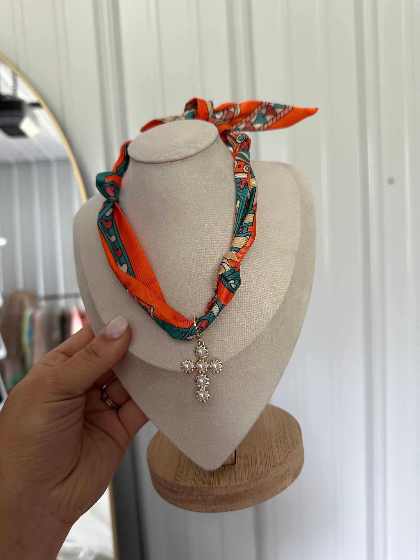 The Palms Cross Scarf Necklace