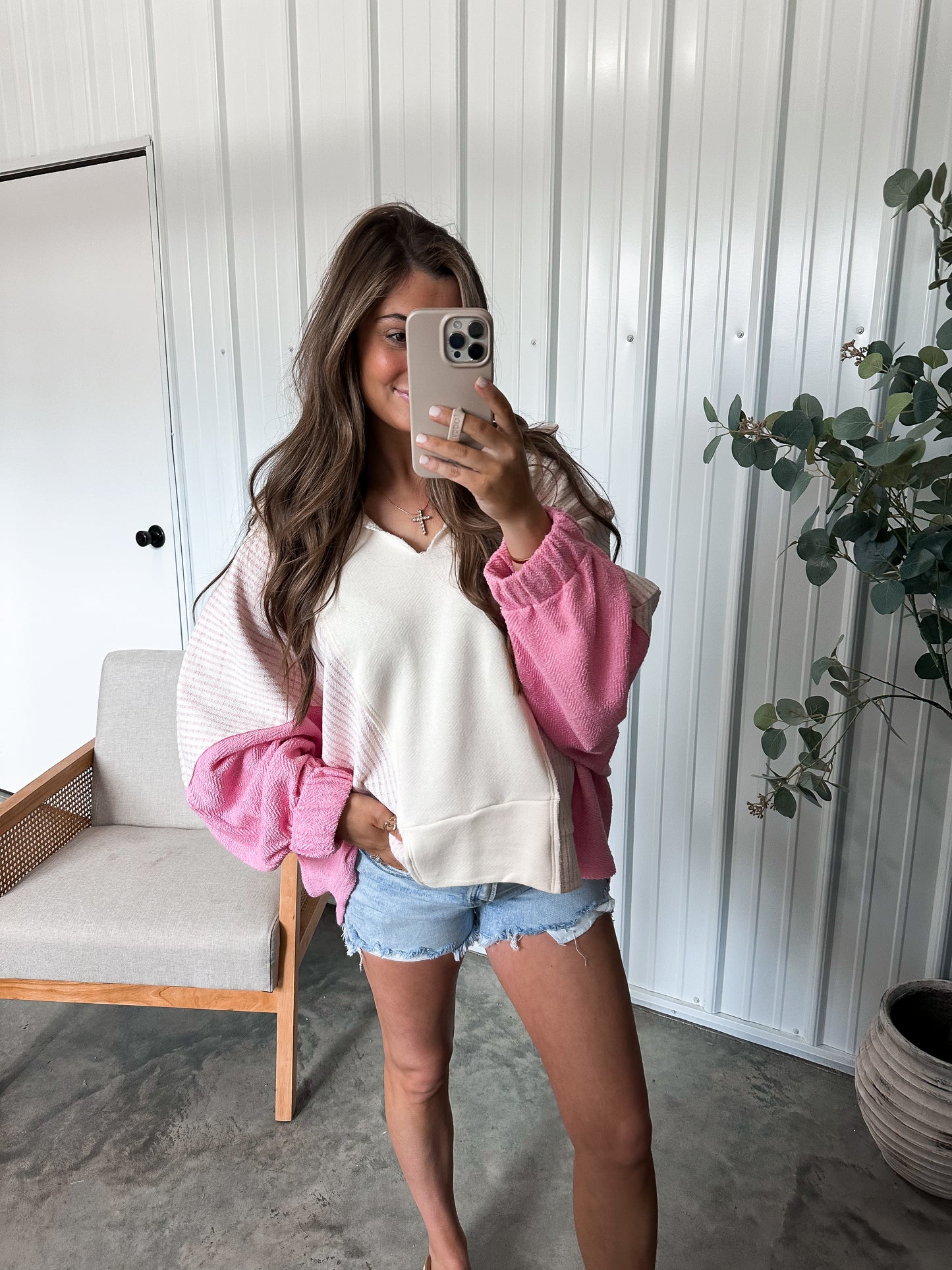 Logan Pullover- Baby Pink