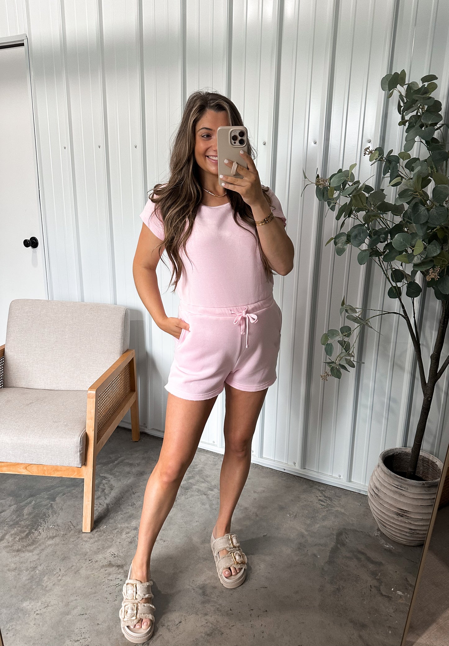 Carlee Waist Cinching Romper- 2 colors