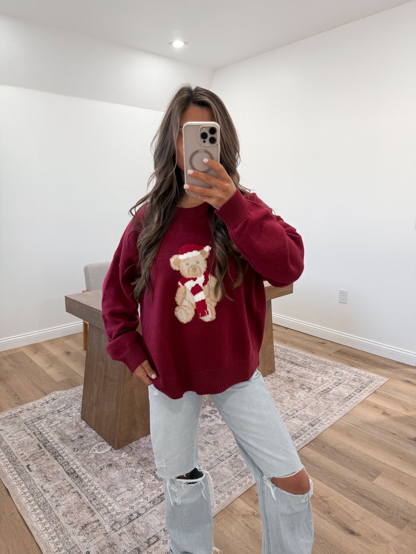 'santa Teddy Bear' Graphic Sweater - 2 colors!