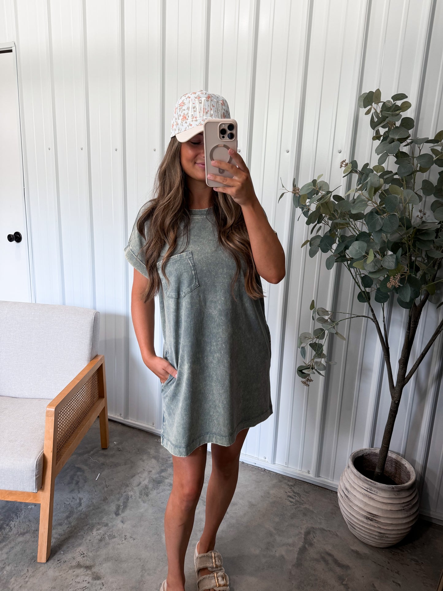Pria Premium T-Shirt Dress- Ash Jade