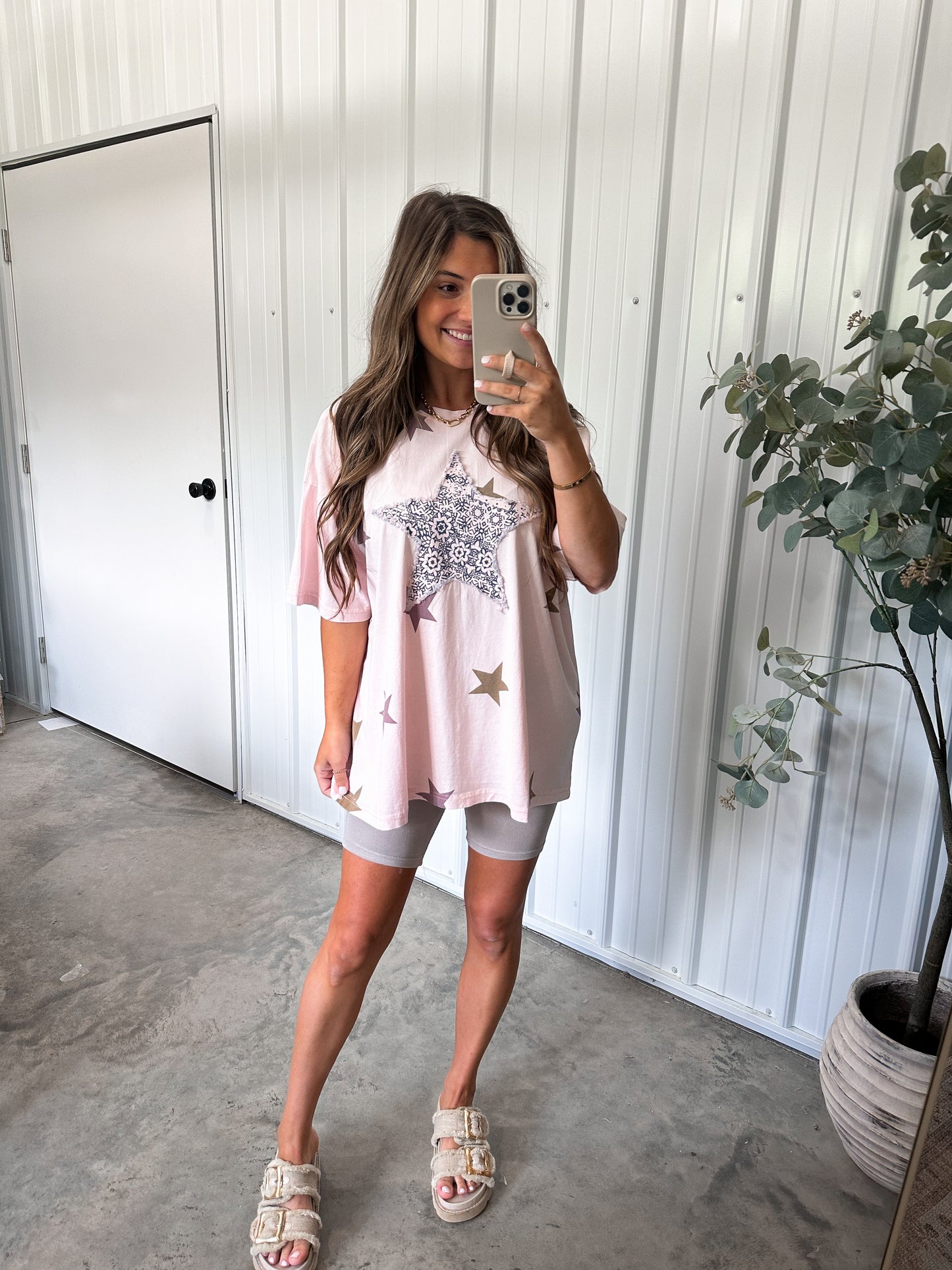 Seeing Stars Tee- Peach Blush