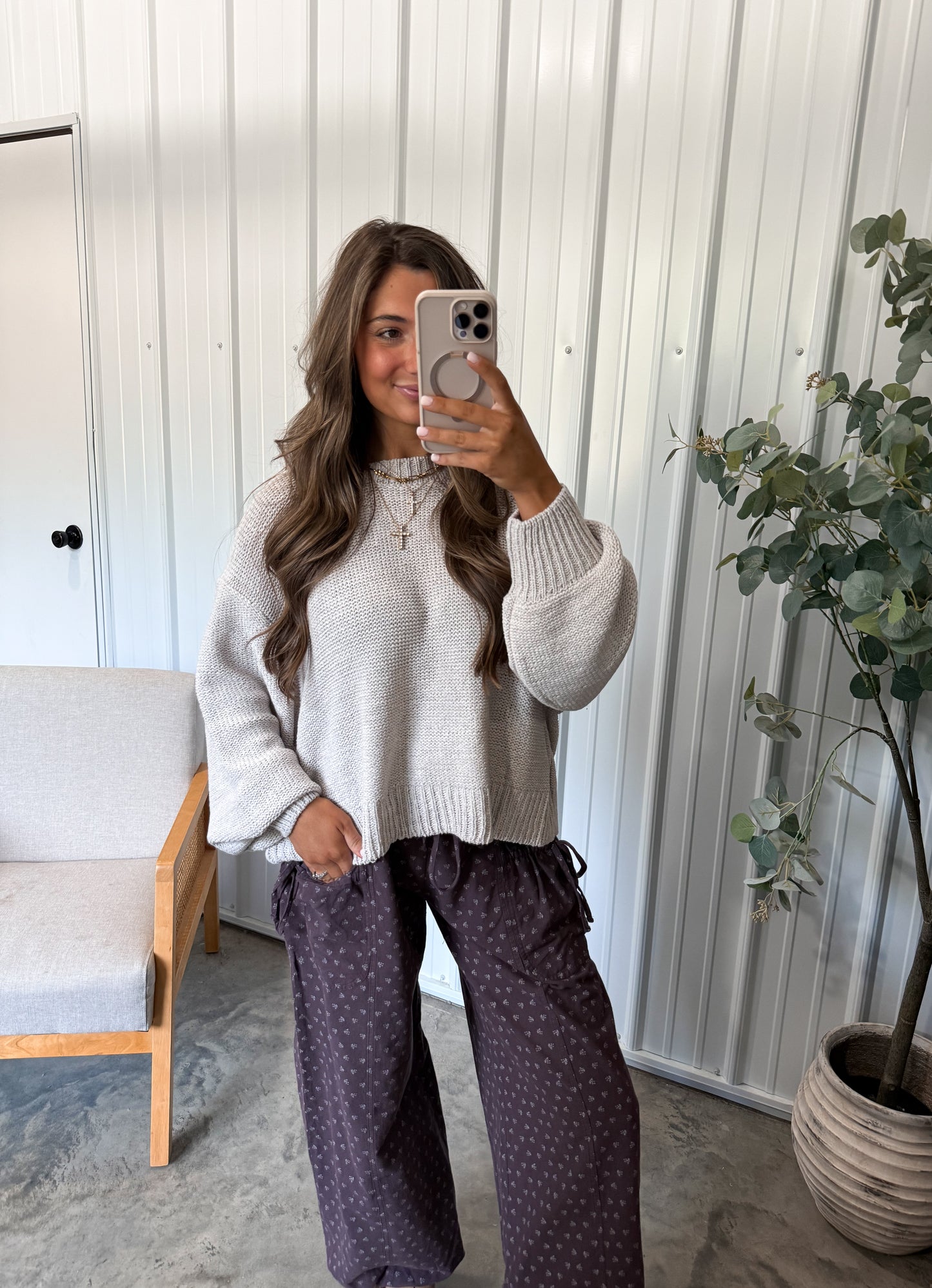 Balloon Sleeve Sweater -2 colors