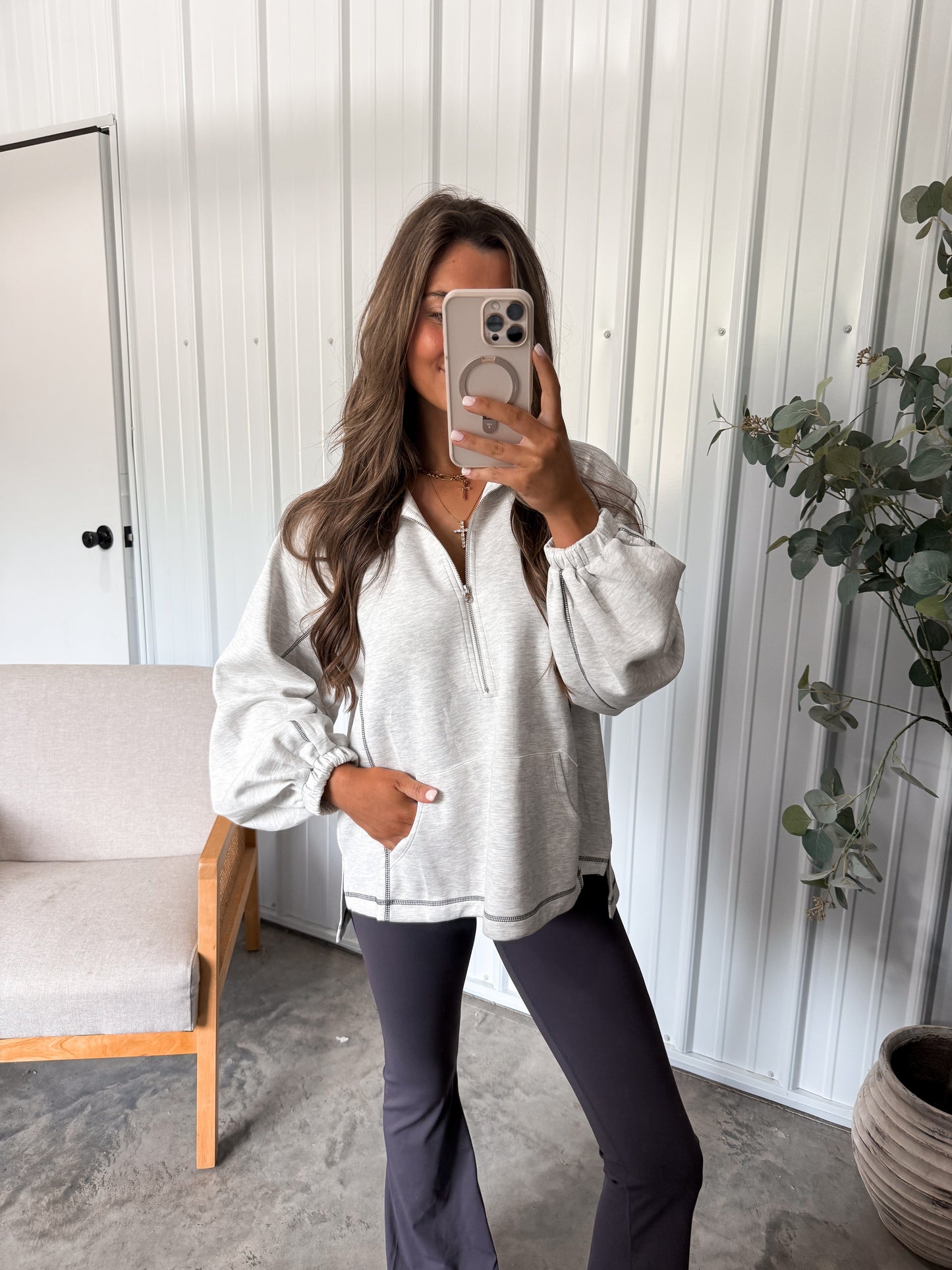 Effortless Half Zip Pullover- Ash Grey *FINAL RESTOCK*