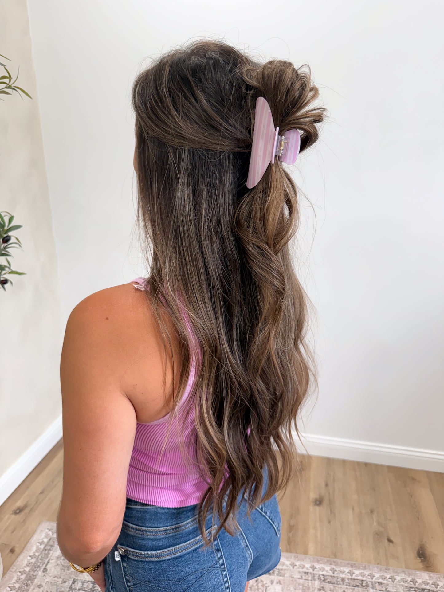 Busy Babe Jumbo Striped Claw Clip Set - multi