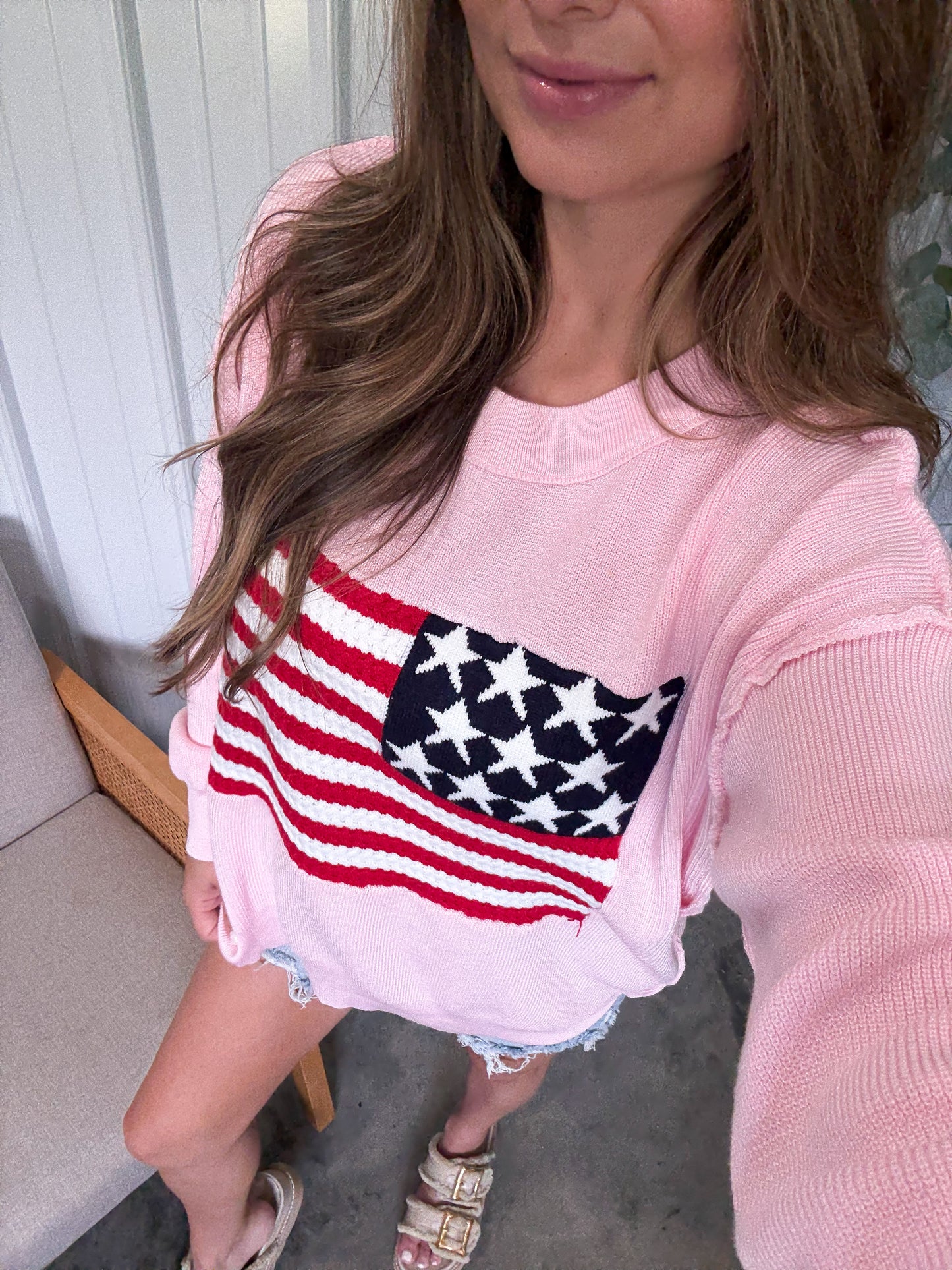 Pink Flag Pullover