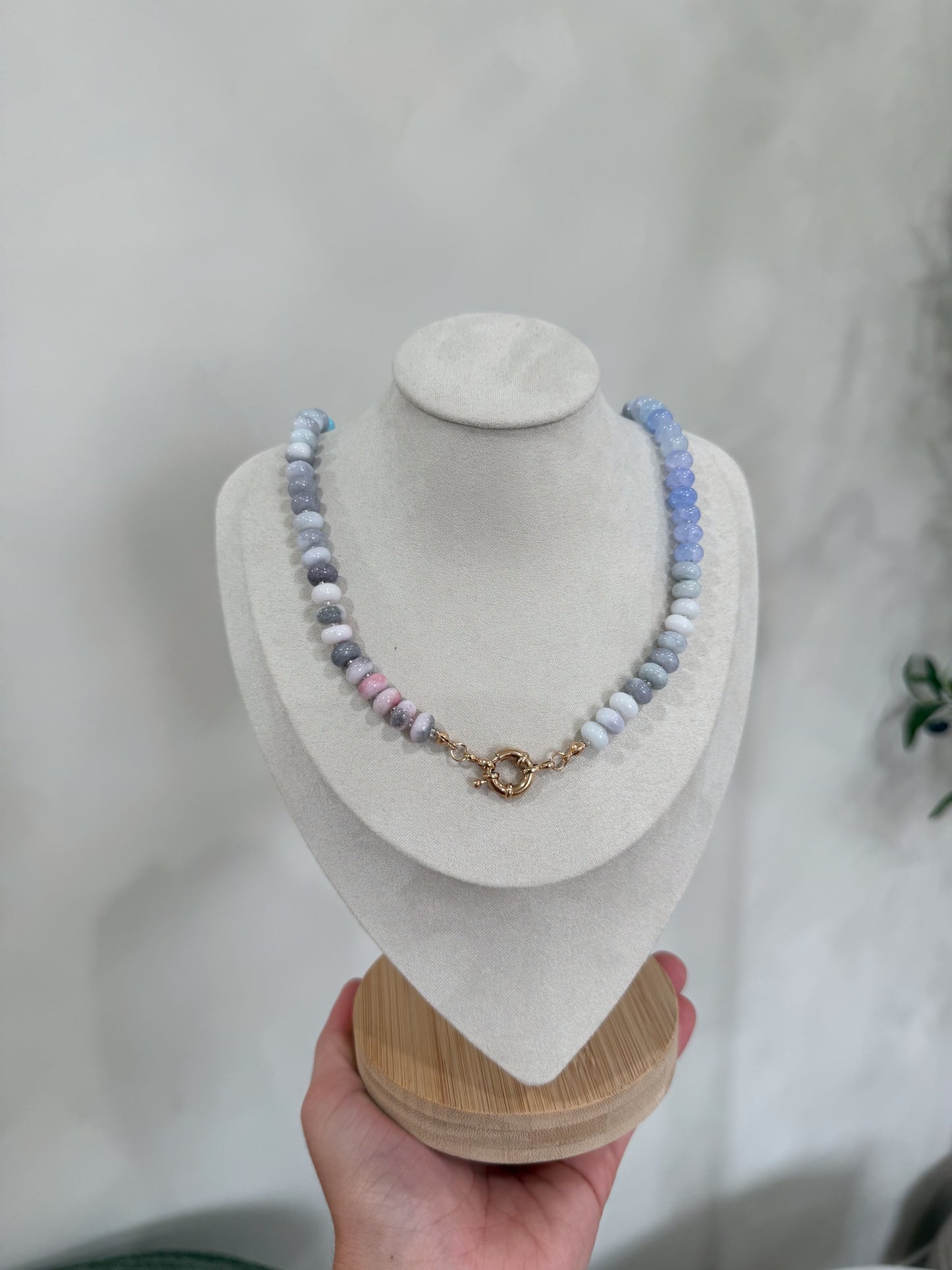Nirvana Natural Stone Beaded Necklace - pastel multi