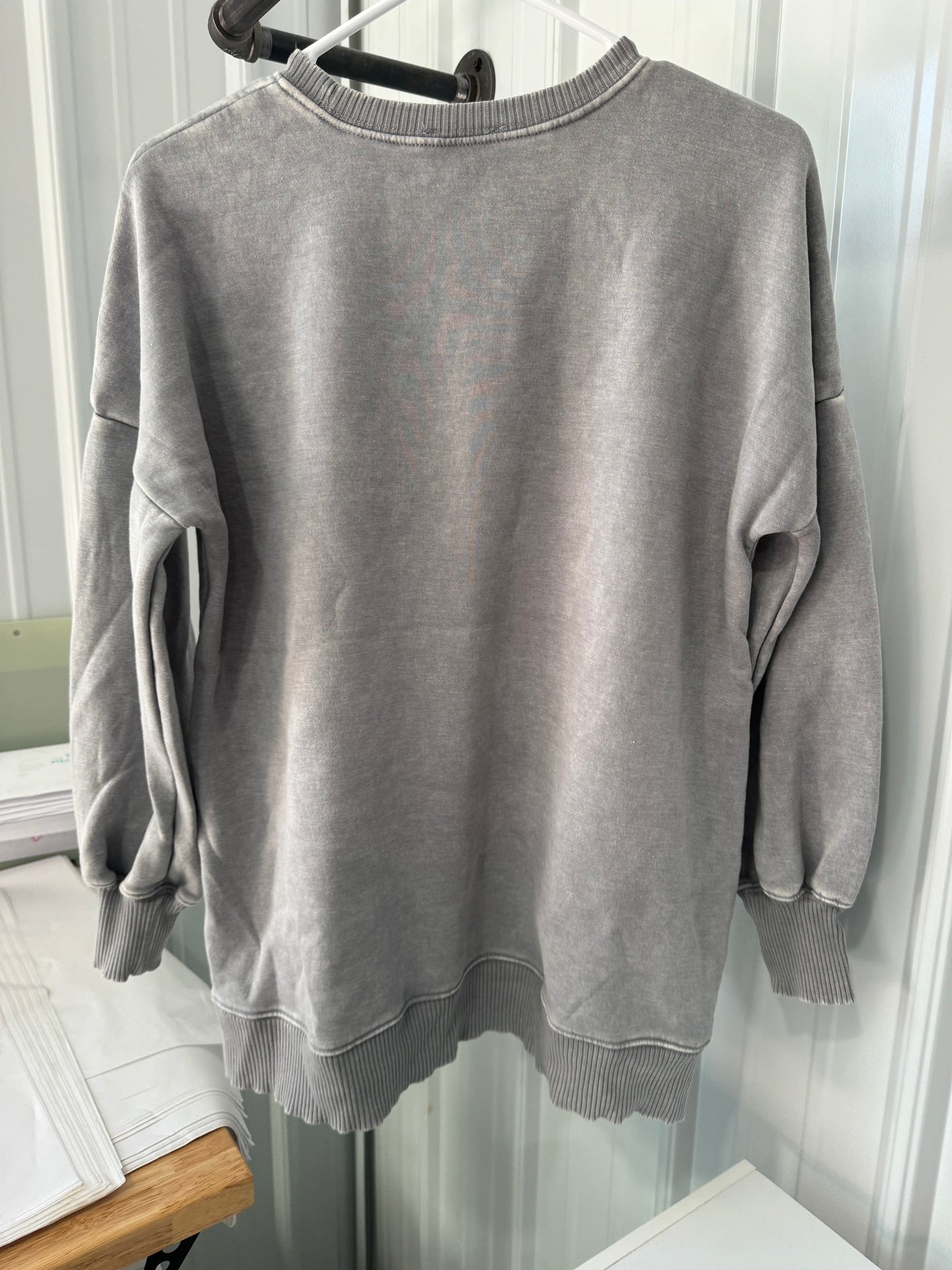 Lexie High Low Pullover with Pockets - Sleet **LAST CALL**