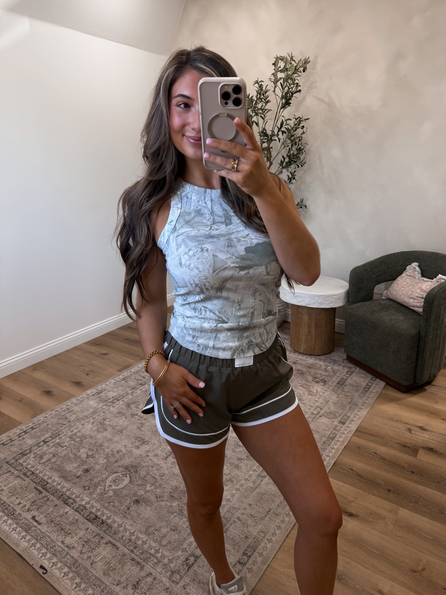 Camo Cloud Wash Ribbed Tank - olive *PREORDER FOR 7/8 OR BEFORE*