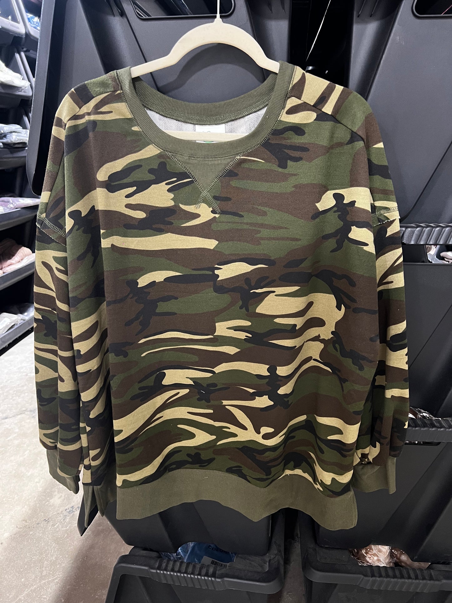 PLUS SIZE Camo Knit Casual Pullover