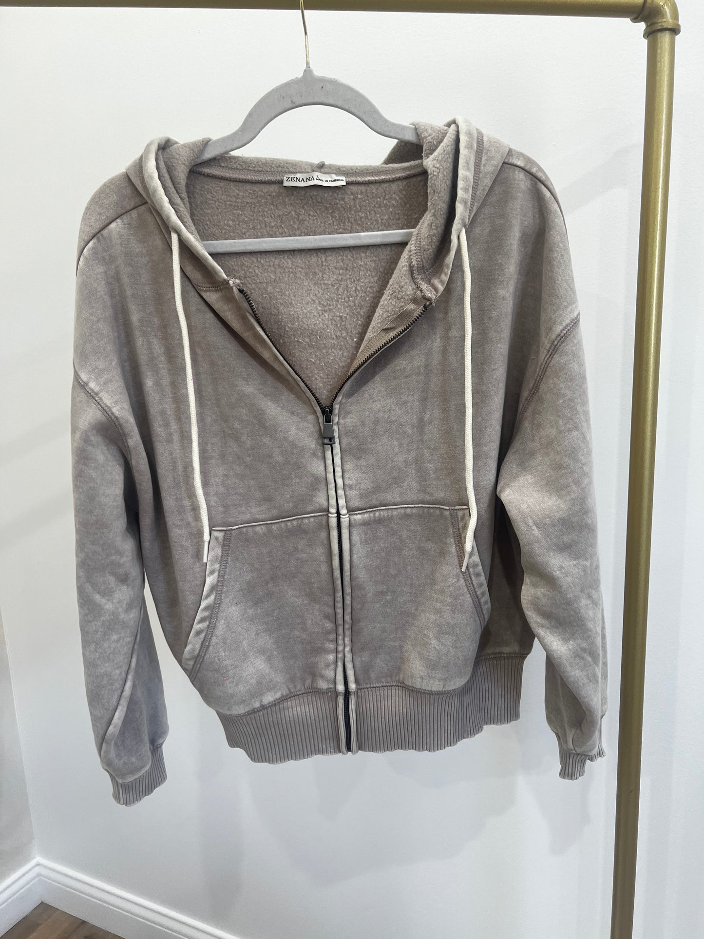 Ash Mocha Washed Full Zip