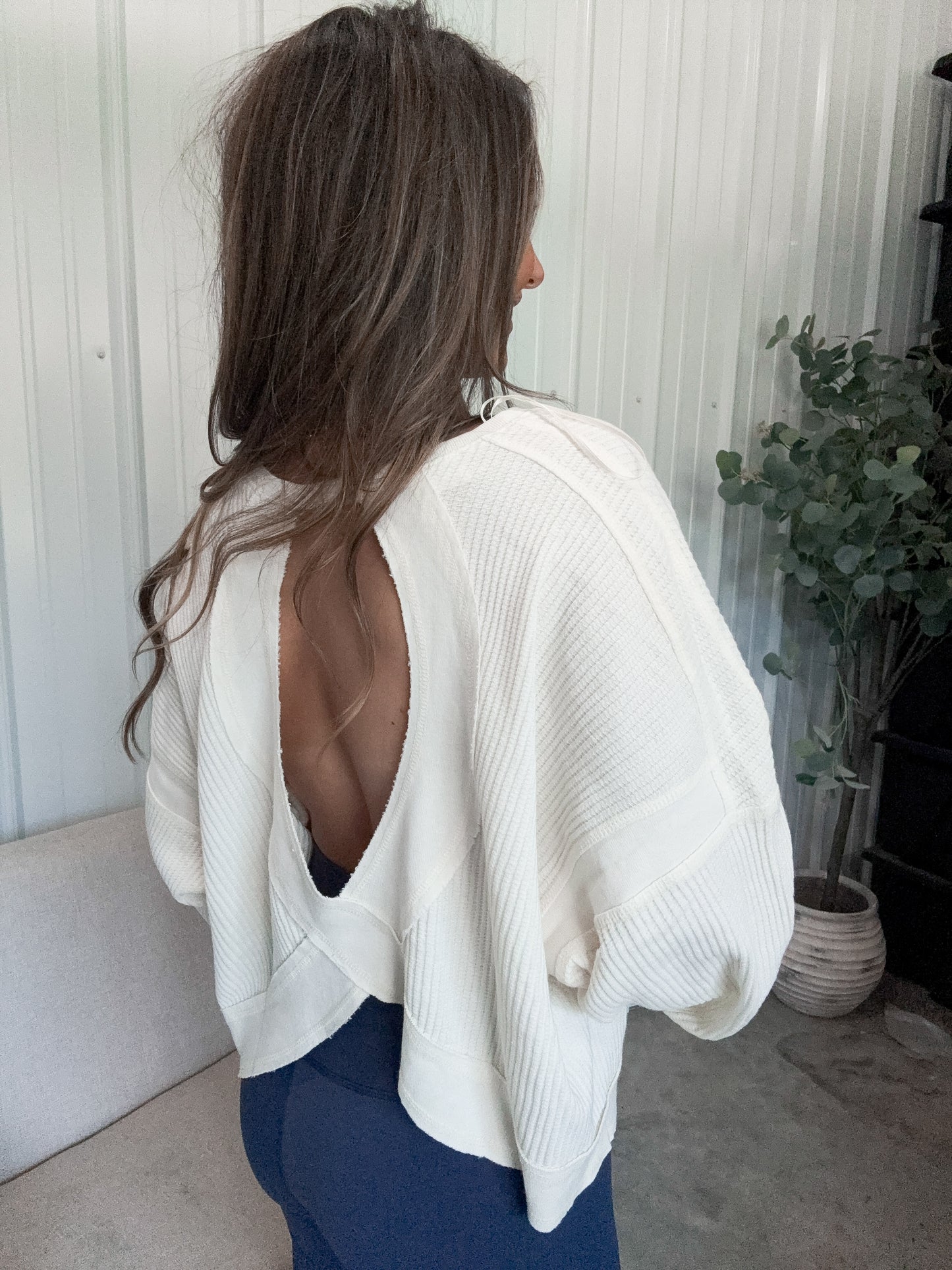 Olivia Open Back Pullover- 2 colors