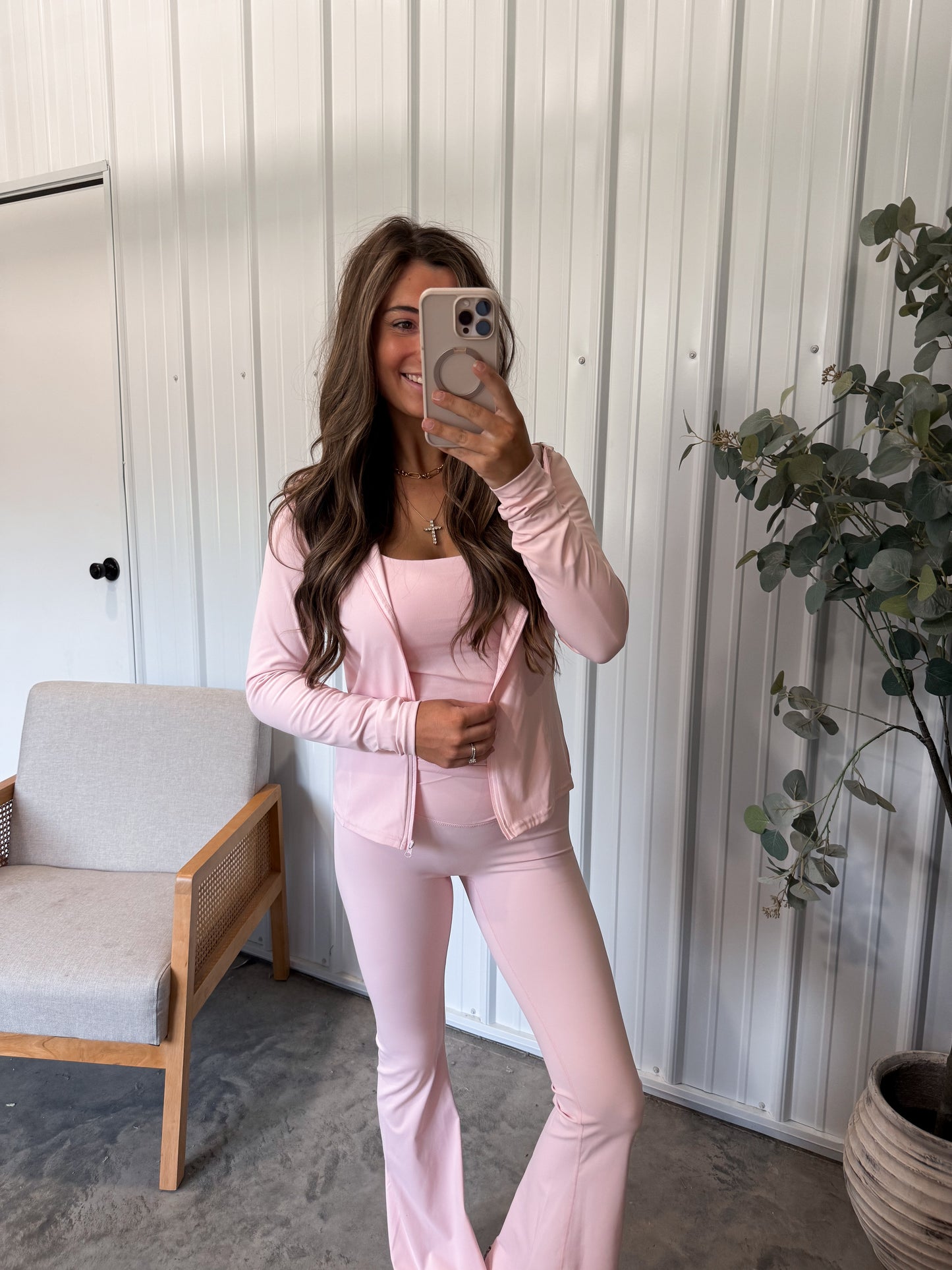 Hooded Defined Jacket- pink