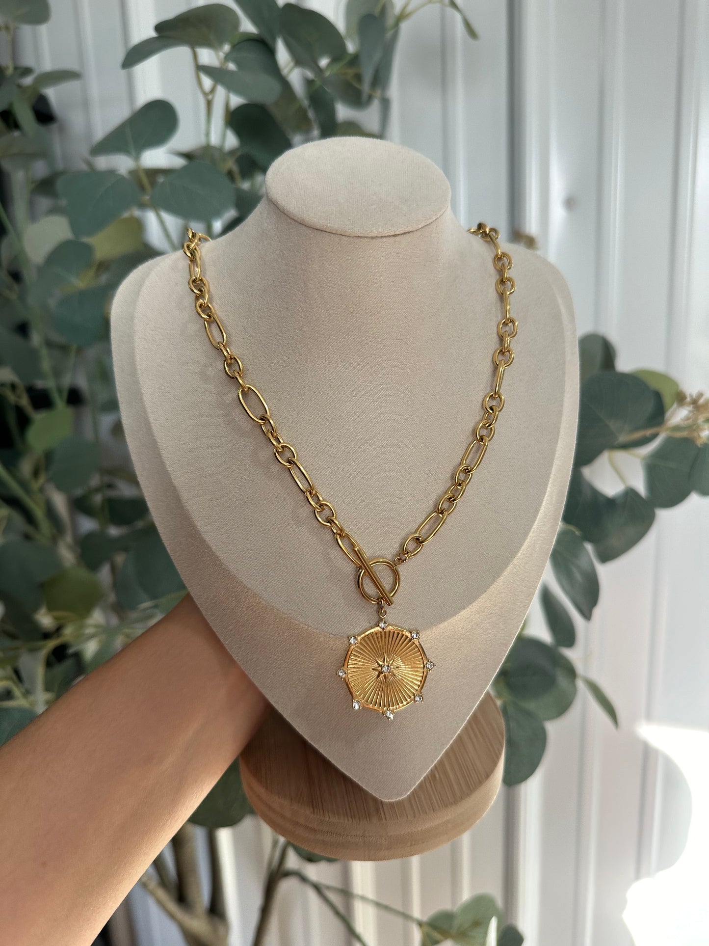 Sunburst Diamond Chain Necklace- Waterproof