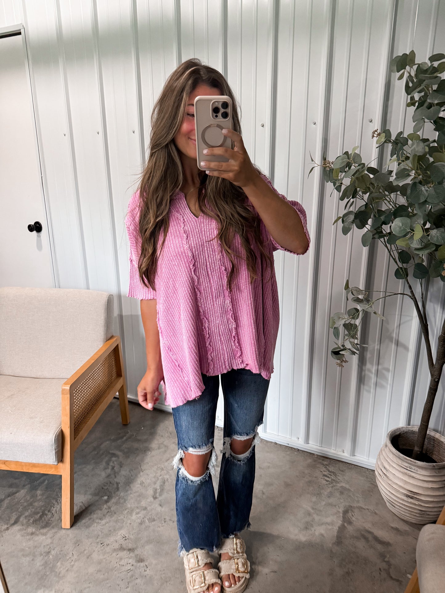 Isla Textured Rib Knit Pullover
