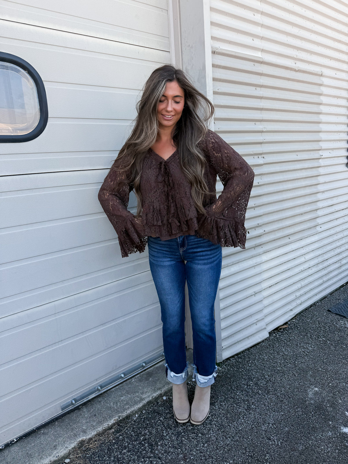 True Beauty Lace Top - brown