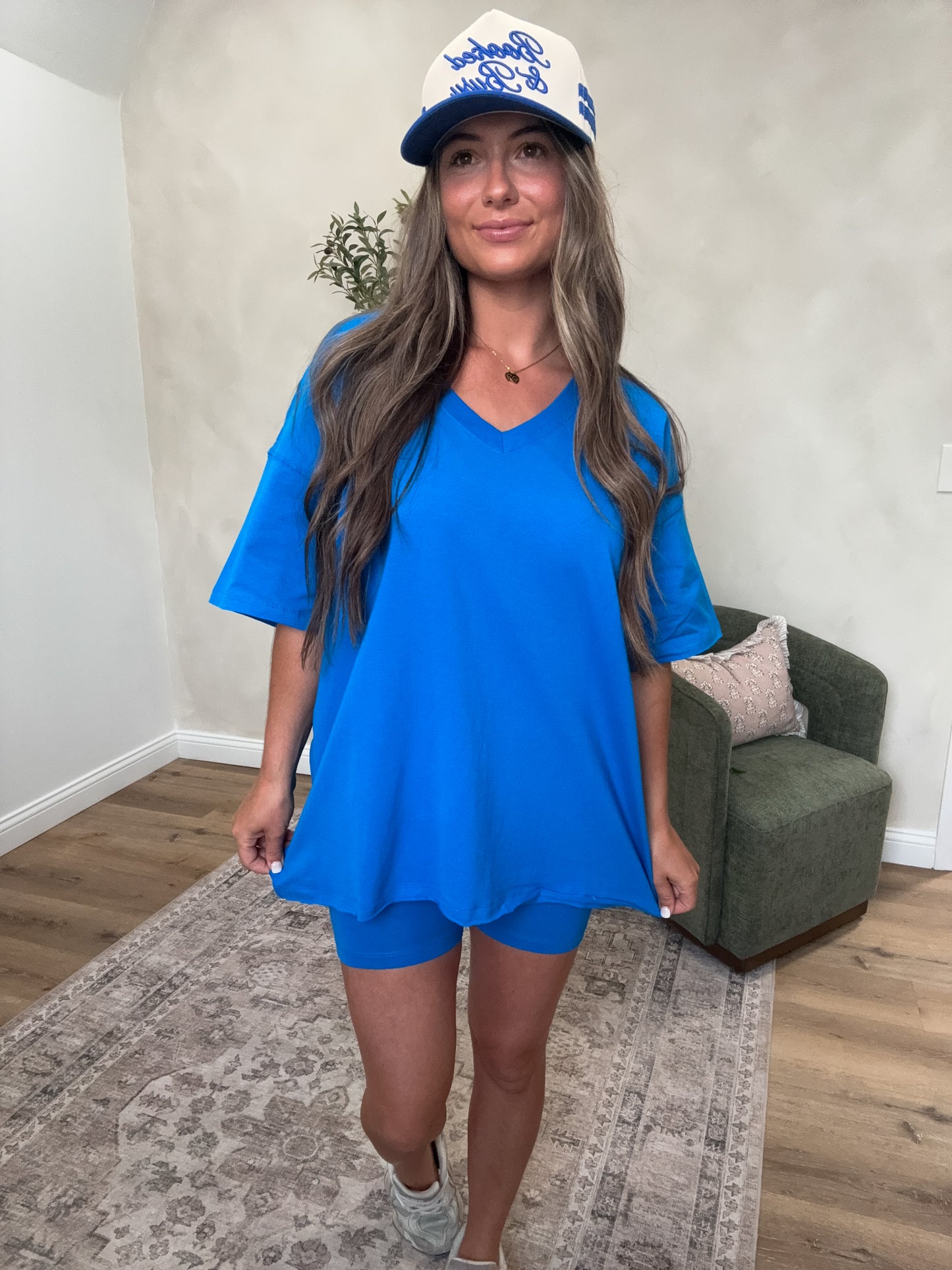 Comfort Zone Biker Shorts Set - ocean blue