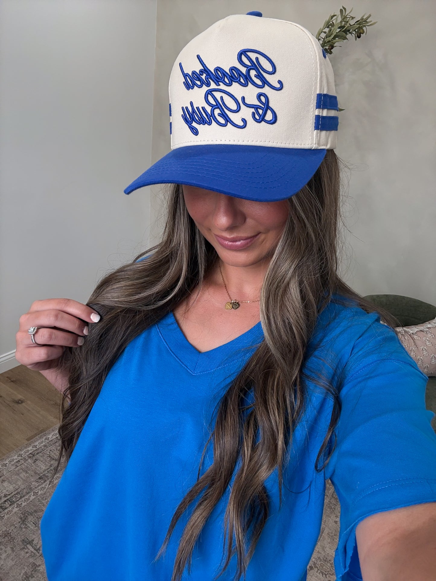 Booked & Busy Trucker Hat - blue