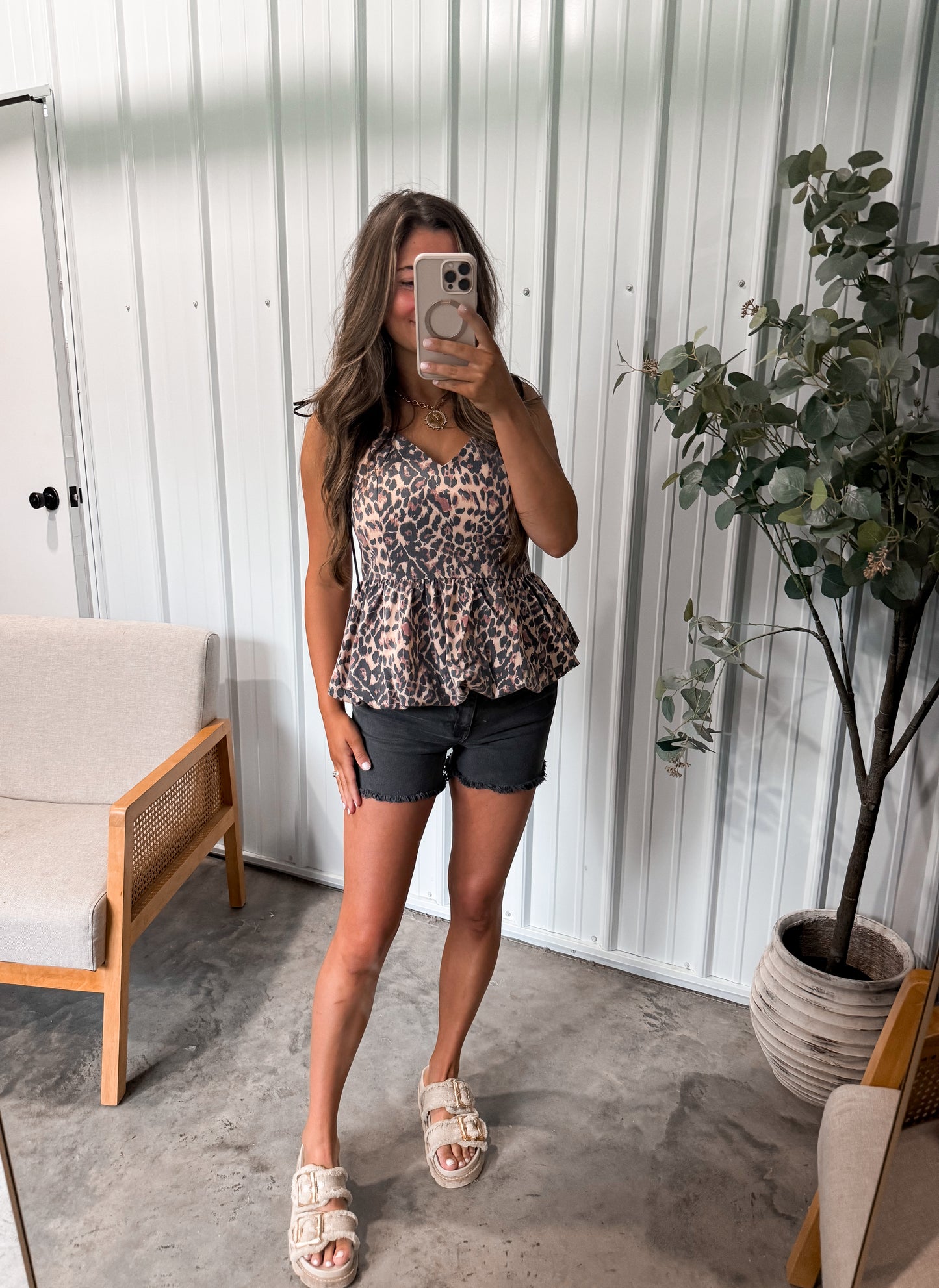 Amber Bubble Tank- Leopard