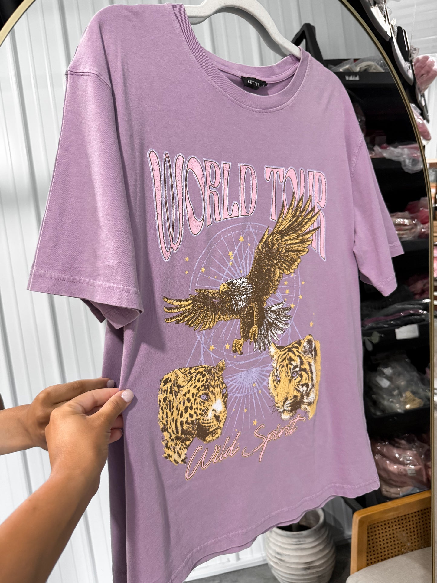 World Tour Wild Spirit Graphic Tee- Lavender