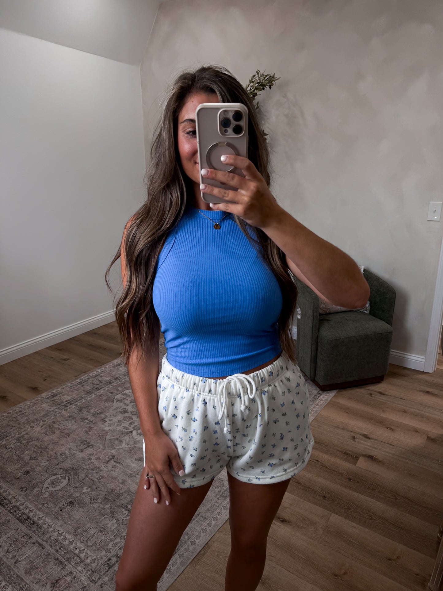 Nicole Ribbed Tank - poolside