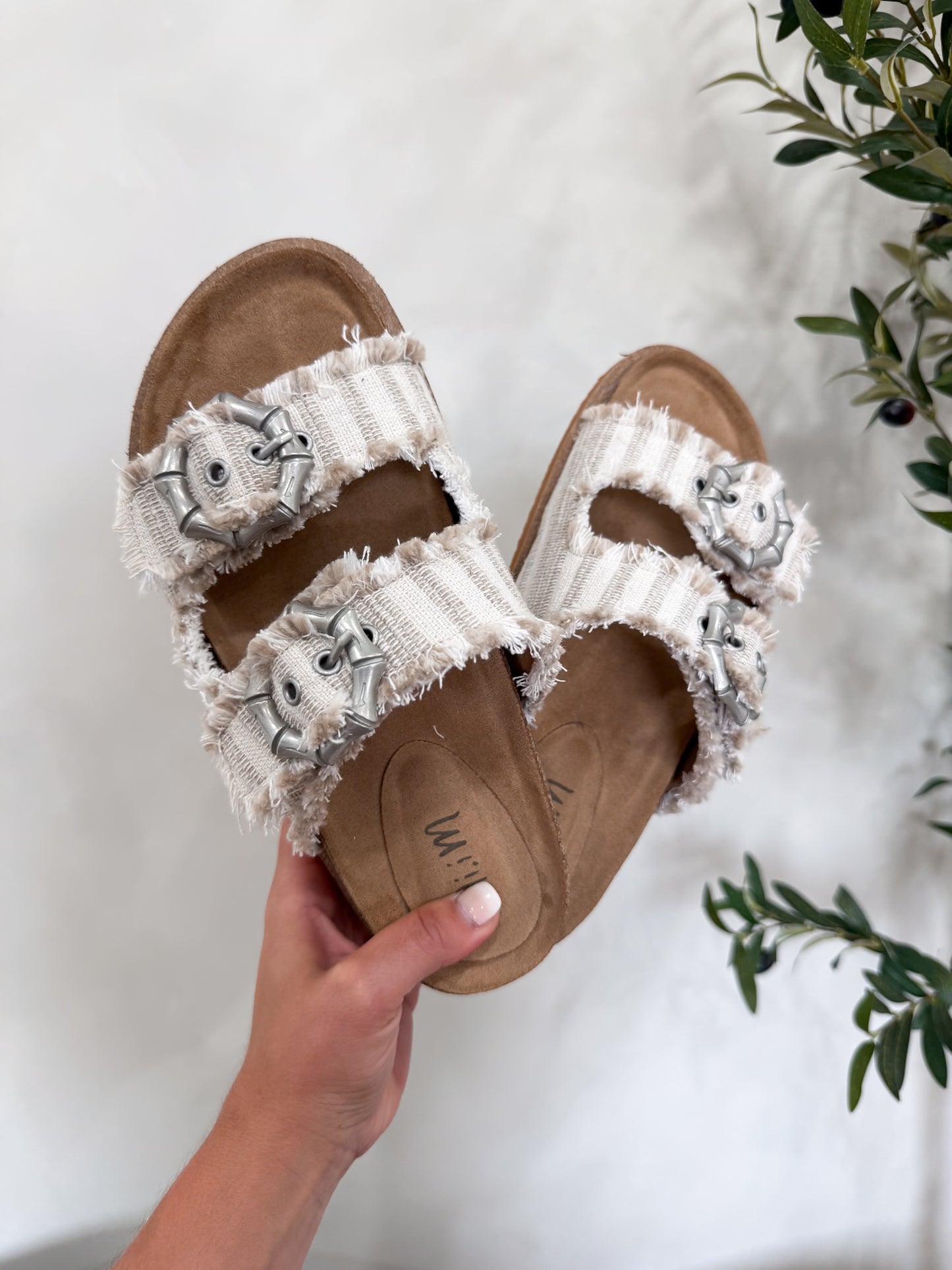 Tatum Buckle Sandals - beige