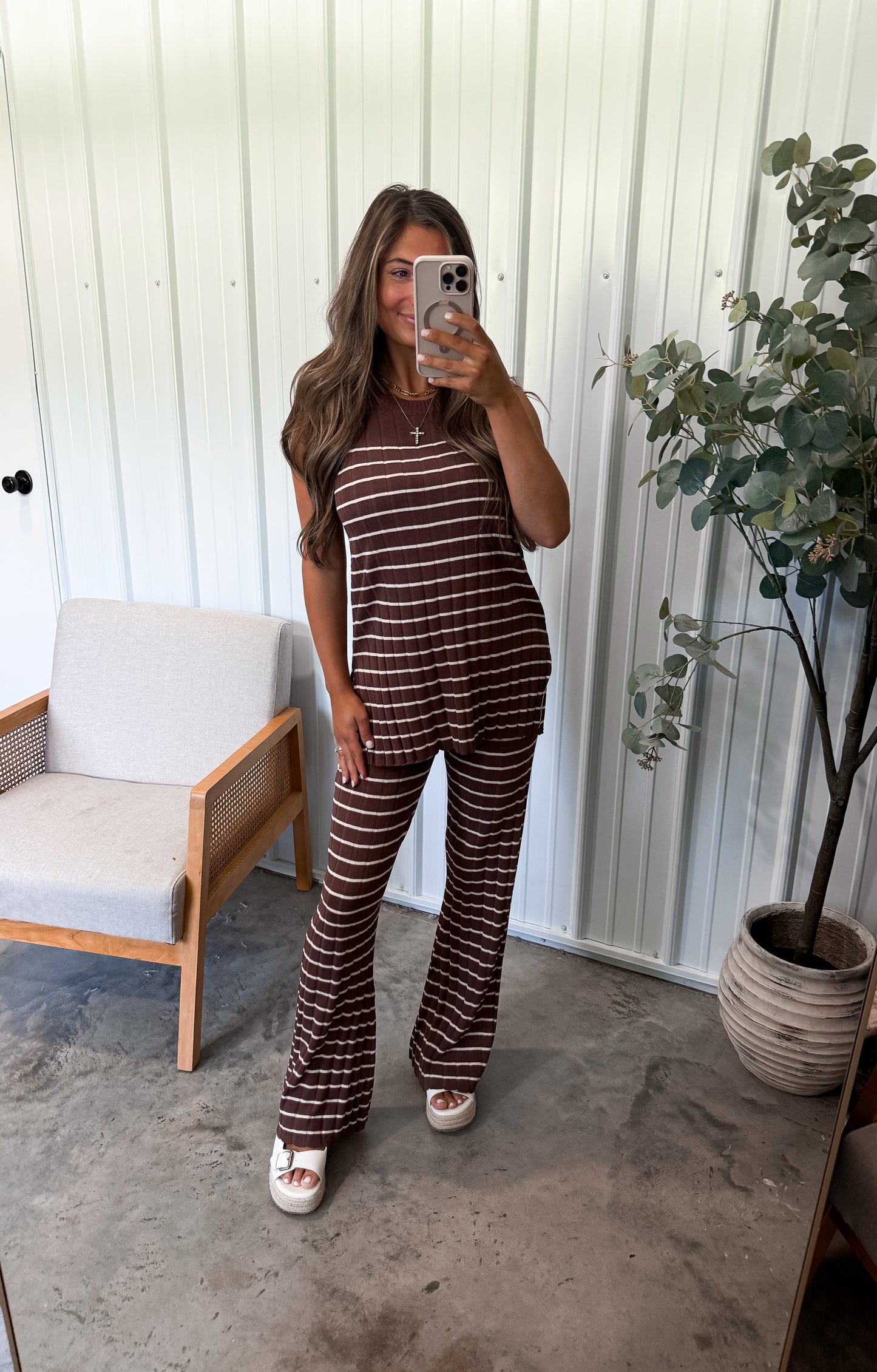 Coffee Run Set- Mocha Striped